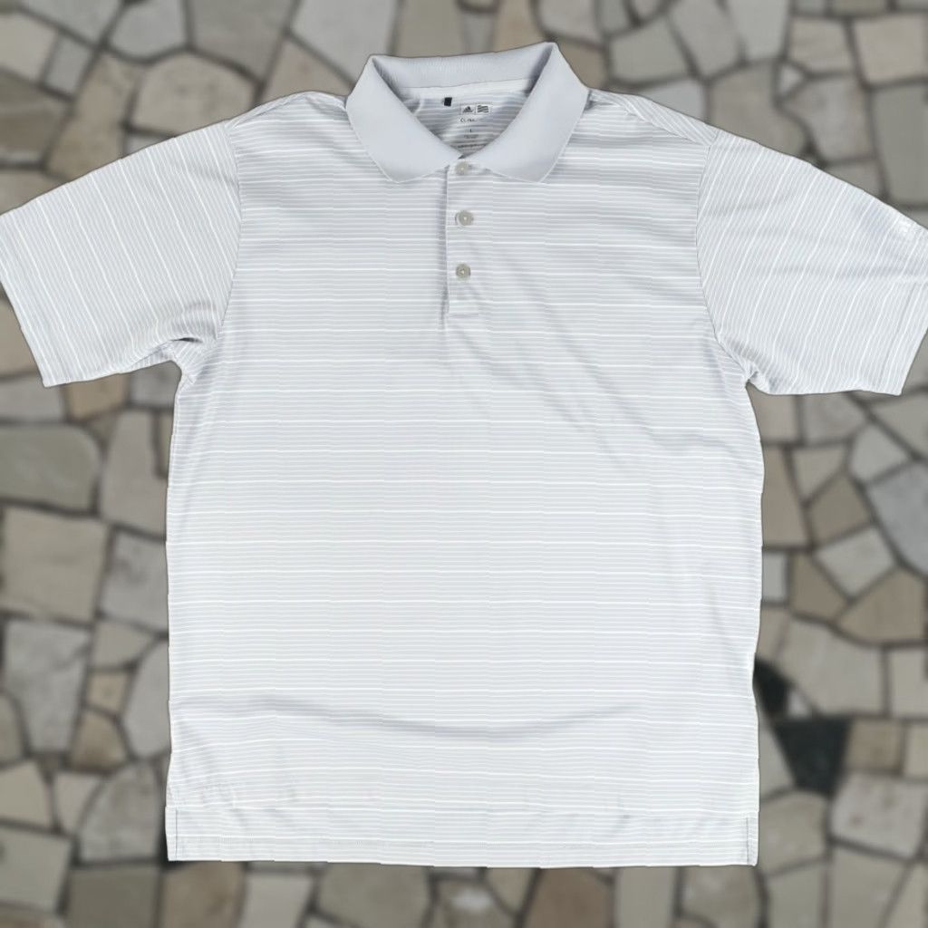 Adidas Adidas Climalite Striped Polo Shirt Gray Men's L Shirt Size US L / EU 52-54 / 3 - 1 Thumbnail