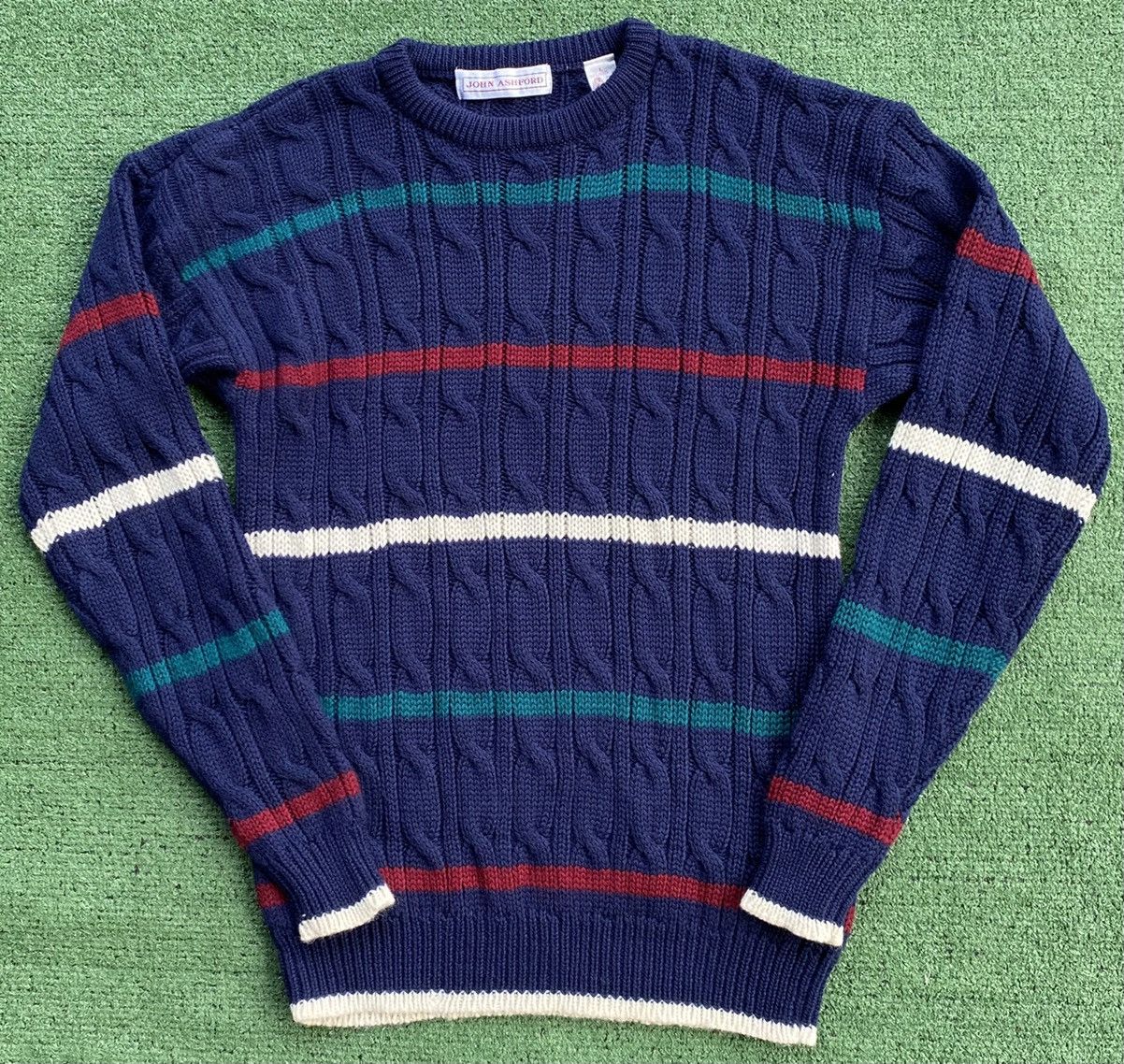 John Ashford Vintage 90’s John Ashford Striped 100% Wool Sweater Medium Size US M / EU 48-50 / 2 - 1 Thumbnail