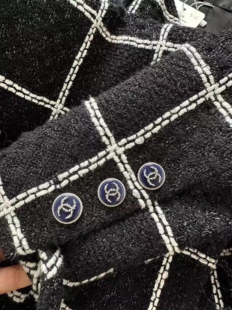 Chanel Chanel Roof series black and white plaid lotus leaf collar Size XS / US 0-2 / IT 36-38 - 4 Thumbnail