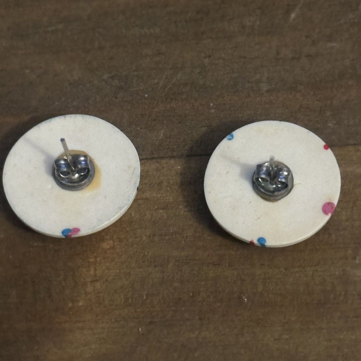 Vintage Vintage white paint strokes bangle bracelet and earrings set Size ONE SIZE - 4 Thumbnail