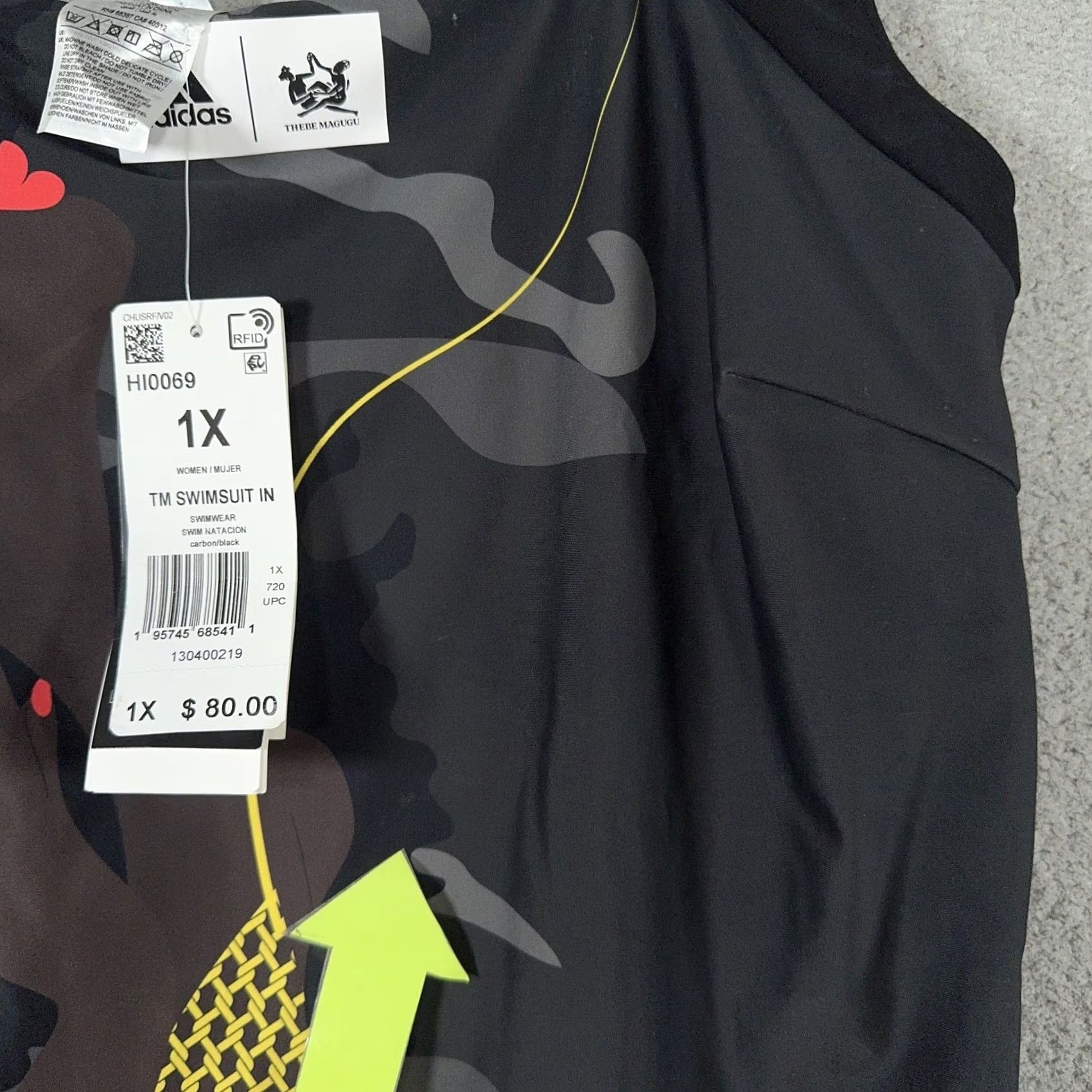 Adidas Adidas Thebe Magugu Swimsuit Womens 1X One Piece EcoNyl Graphic READ Size ONE SIZE - 6 Thumbnail