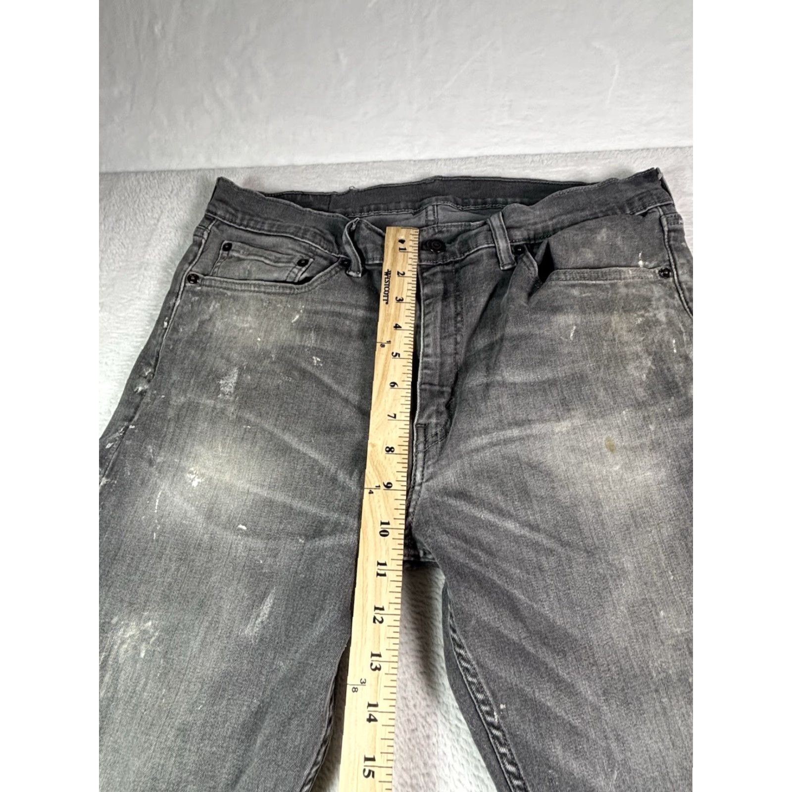 Levi's VTG Levis 513 Men's Jeans Straight Regular Fit 34x34 Gray/Black Distressed Button Zip Denim Cotton 5-Pocket Covenant Size US 34 / EU 50 - 3 Thumbnail