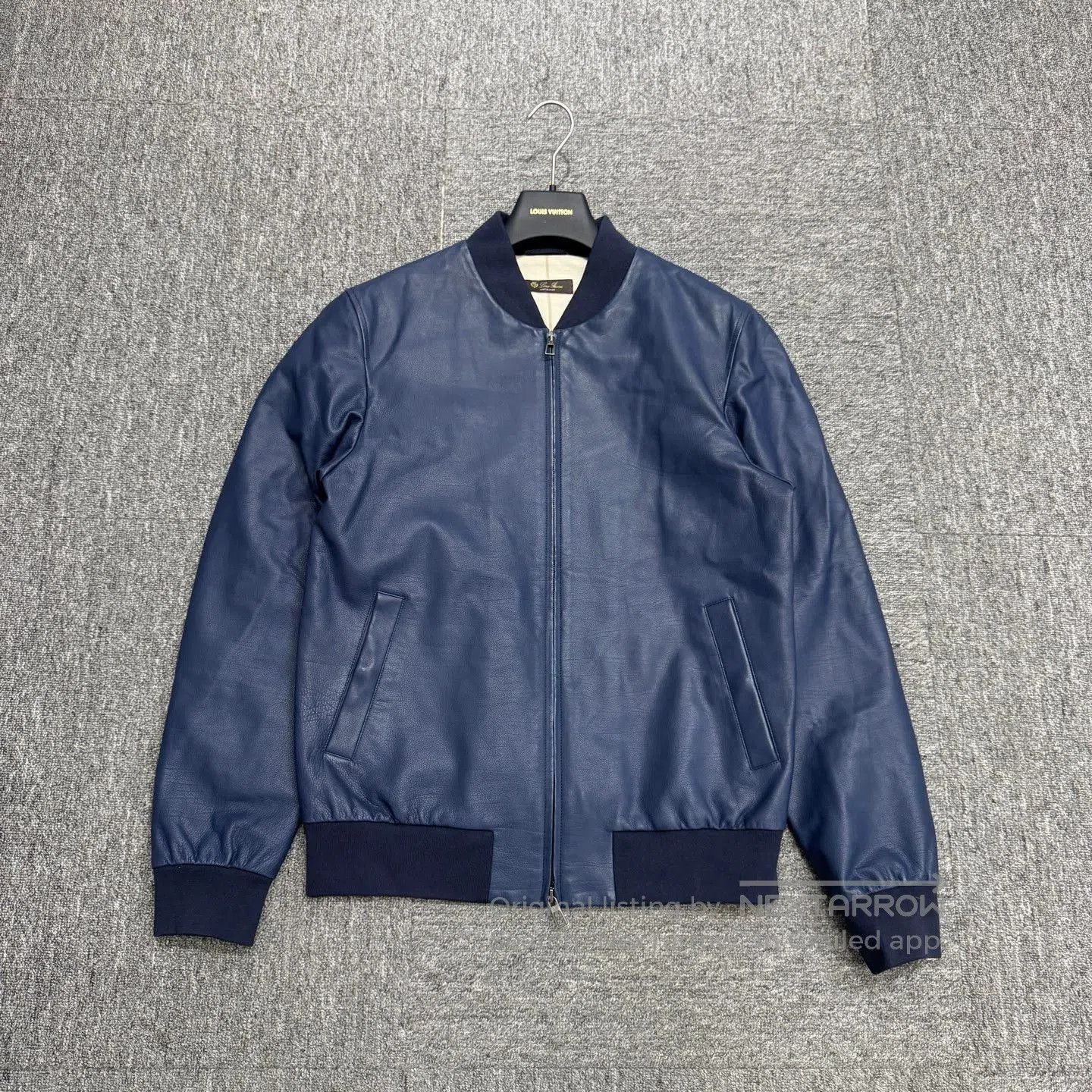 Loro Piana Blue Leather Bomber Jacket Size S. Size US S / EU 44-46 / 1 - 1 Thumbnail