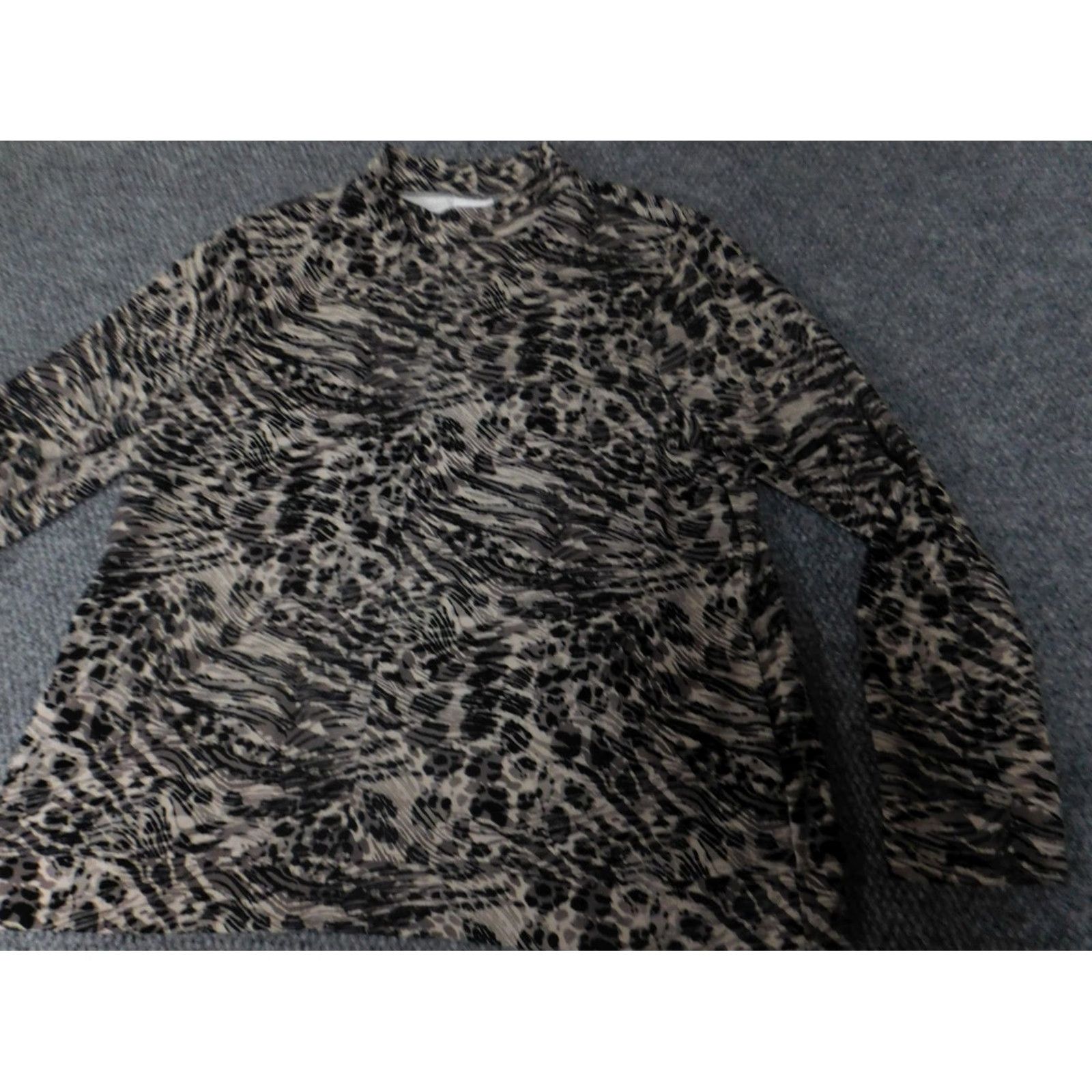Vintage Chicos Blouse Shirt Womens Regular Size 2 Black Crew Neck Pullover Stretch Rayon Long Sleeve Casual Classic Size XS / US 0-2 / IT 36-38 - 3 Thumbnail