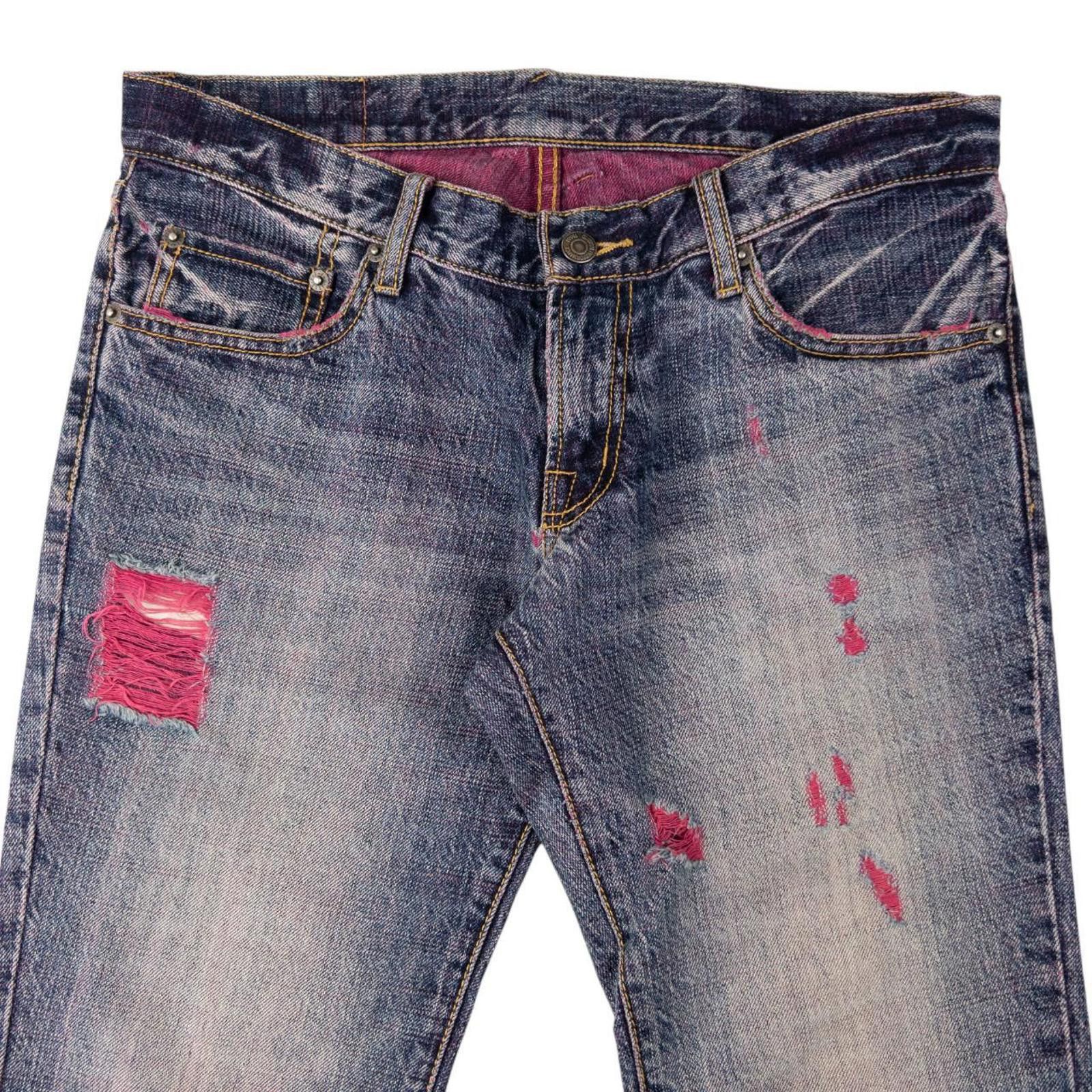 Dries Van Noten Vintage PPFM Distressed Denim Jeans Size W33 Size US 33 - 2 Thumbnail