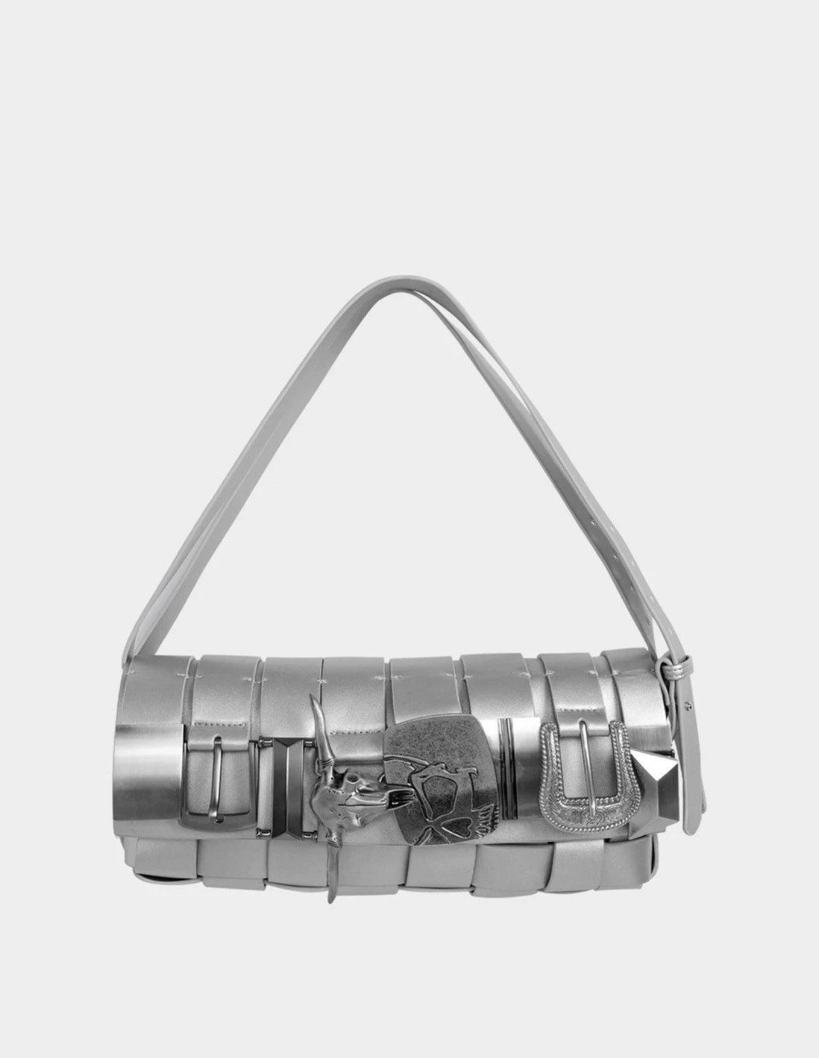 Japanese Brand Metallic Belt Buckle Woven Shoulder Bag - Rare Size ONE SIZE - 1 Thumbnail