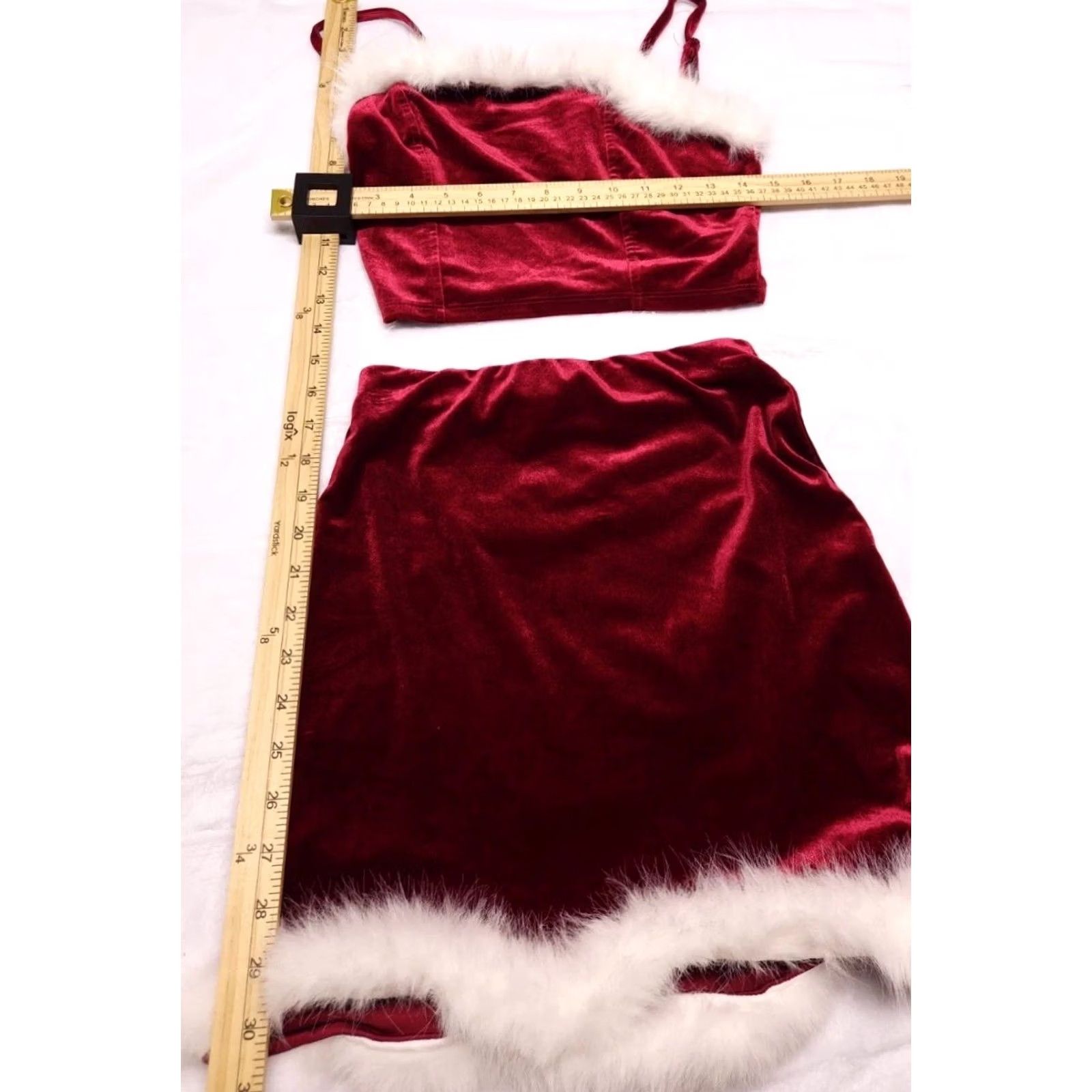Vintage VINTAGE wallflower Velvet Faux Fur Sexy Santa Dress Mini Set Holiday Christmas Red Velvet Dress S Petite Womens Size S / US 4 / IT 40 - 5 Thumbnail
