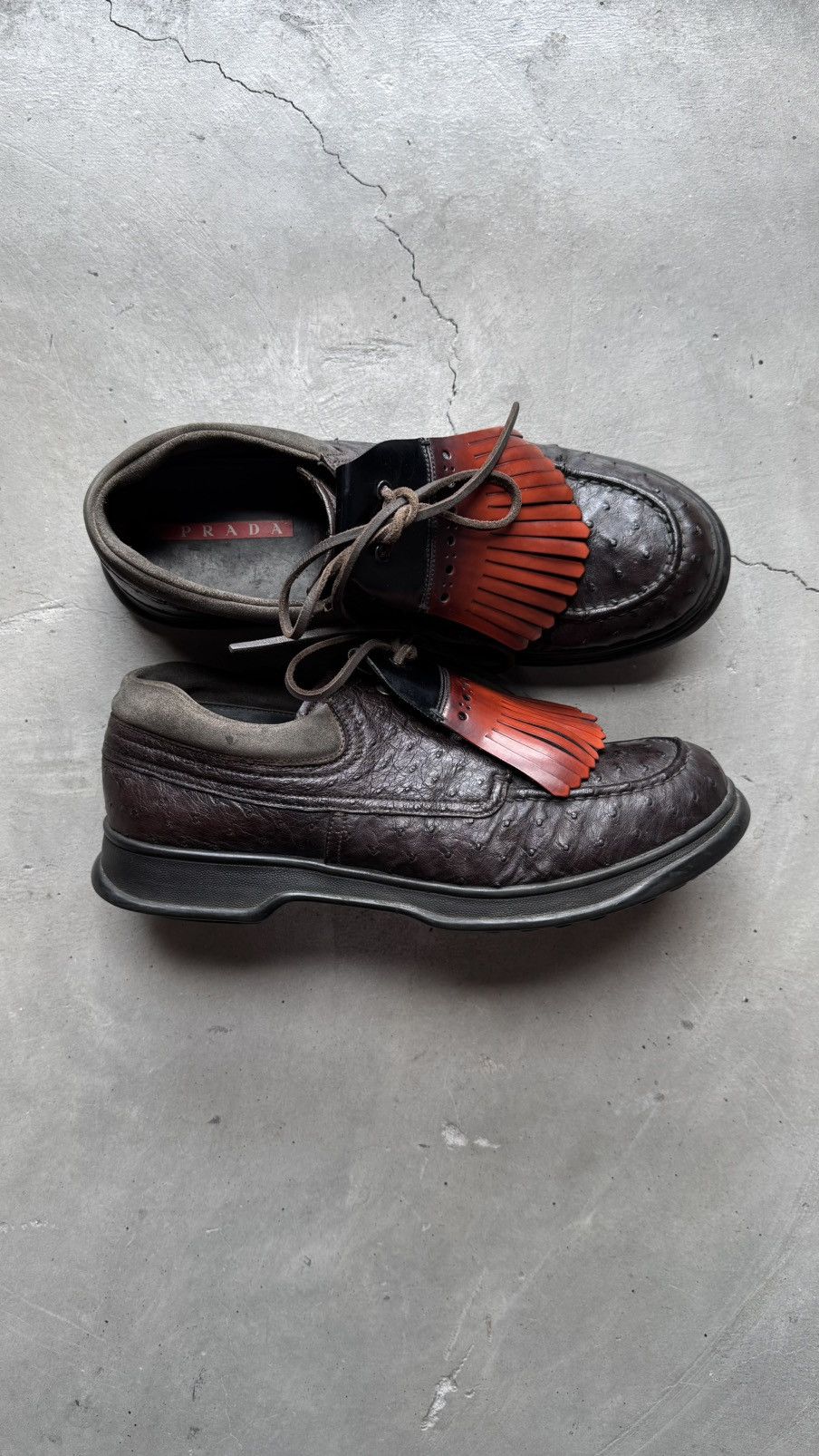 Prada Prada Ostrich Leather Shoes Size US 8.5 / EU 41-42 - 1 Thumbnail