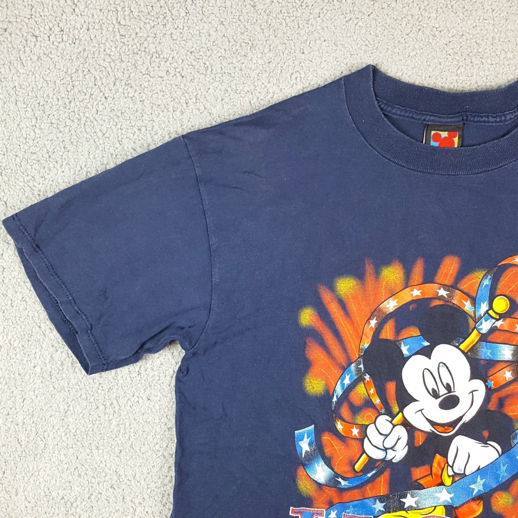 Mickey Unlimited VINTAGE Mickey Mouse T-Shirt, Y2K 4th of July Patriotic USA, Size L, Blue, Cartoon, Mens Size US L / EU 52-54 / 3 - 5 Thumbnail