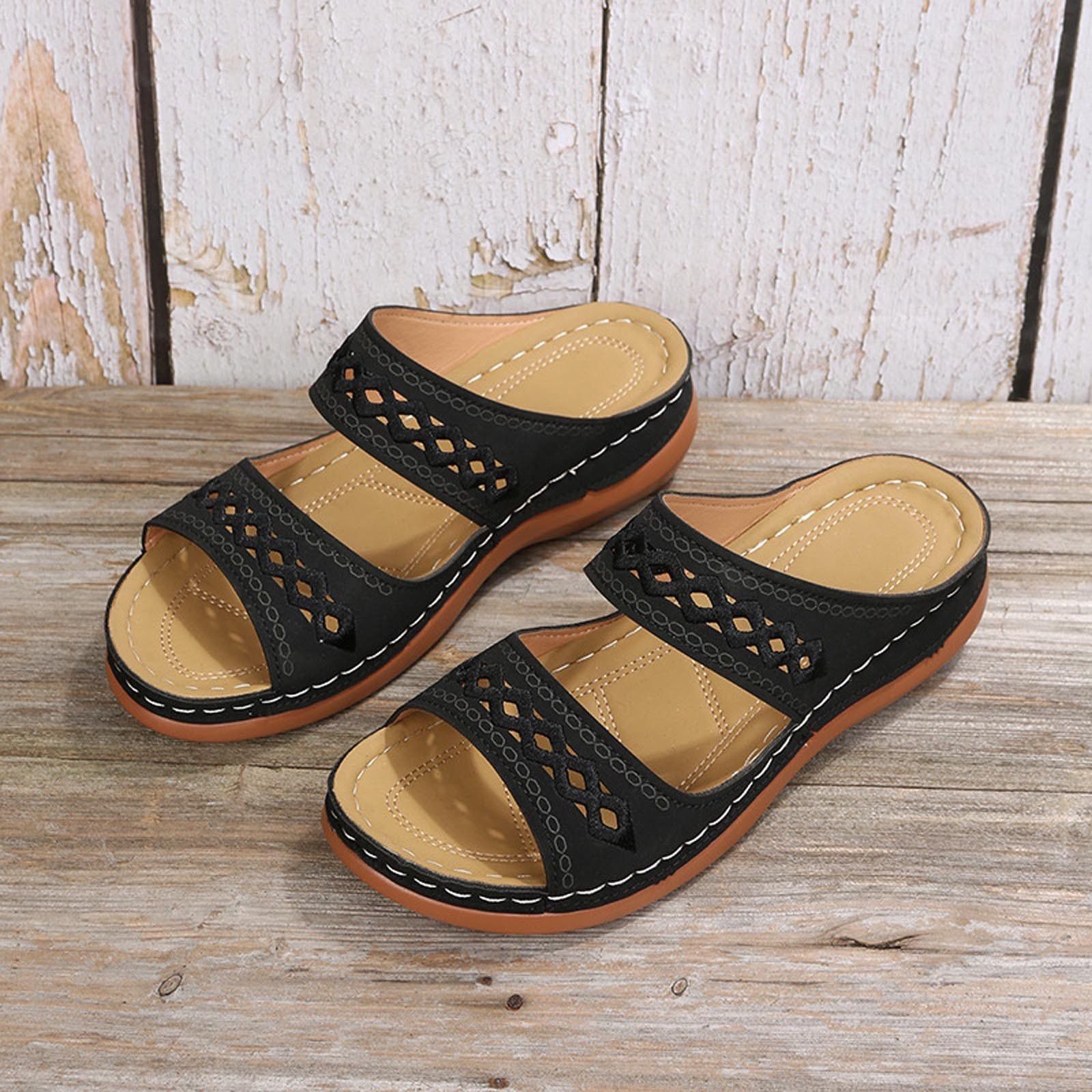 Other Black Sandals Womens Size 8 Fashion Casual Wedges Shoes Size US 8 / IT 38 - 9 Thumbnail