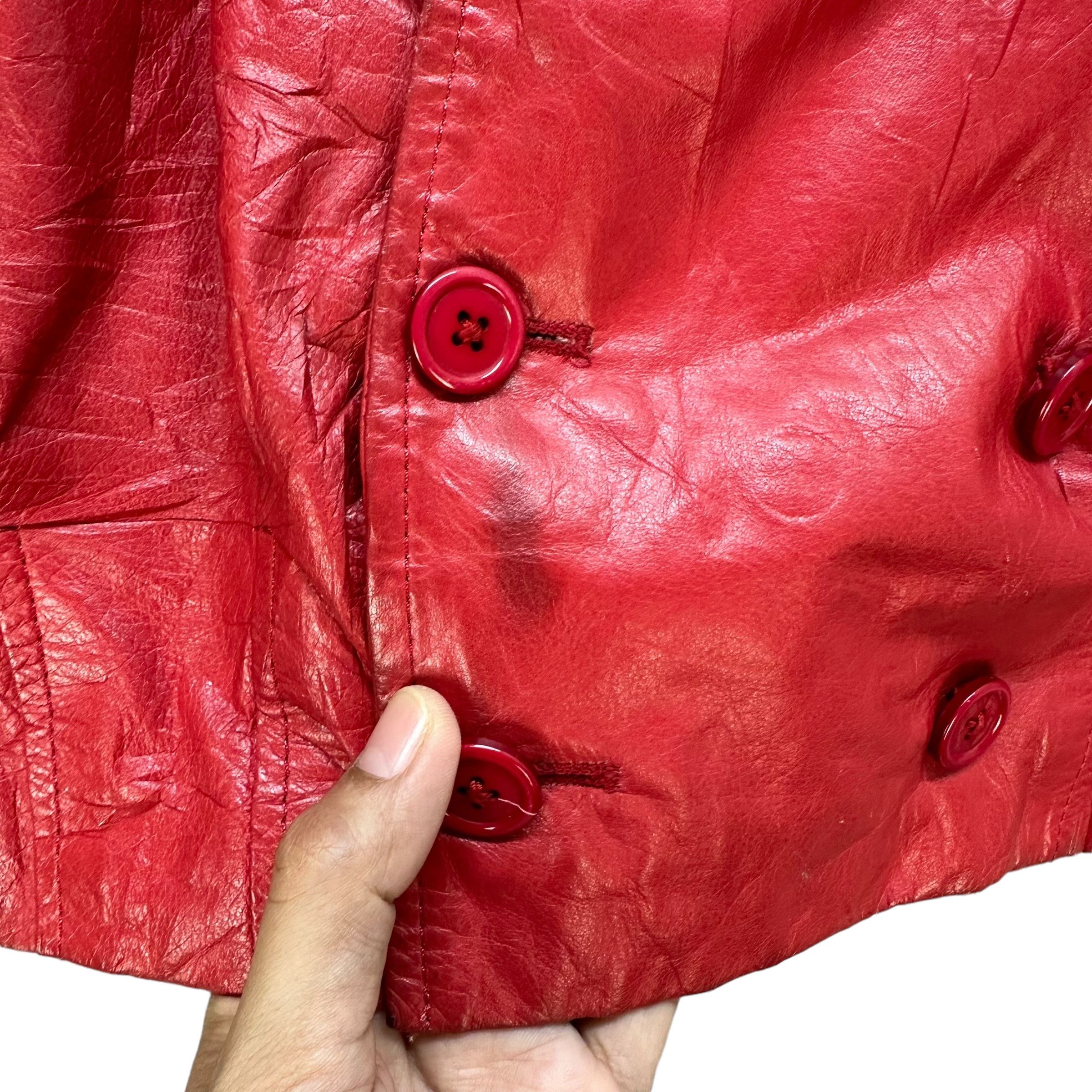 Japanese Brand LEGNA ANGEL LEATHER Red Crop Leather Jacket #A41-0941 Size M / US 6-8 / IT 42-44 - 4 Thumbnail