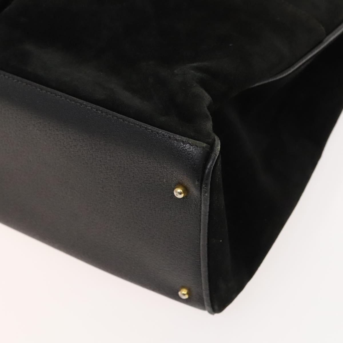 Gucci GUCCI Bamboo Hand Bag Suede Black Gold 002 123 002 123 Size ONE SIZE - 10 Thumbnail