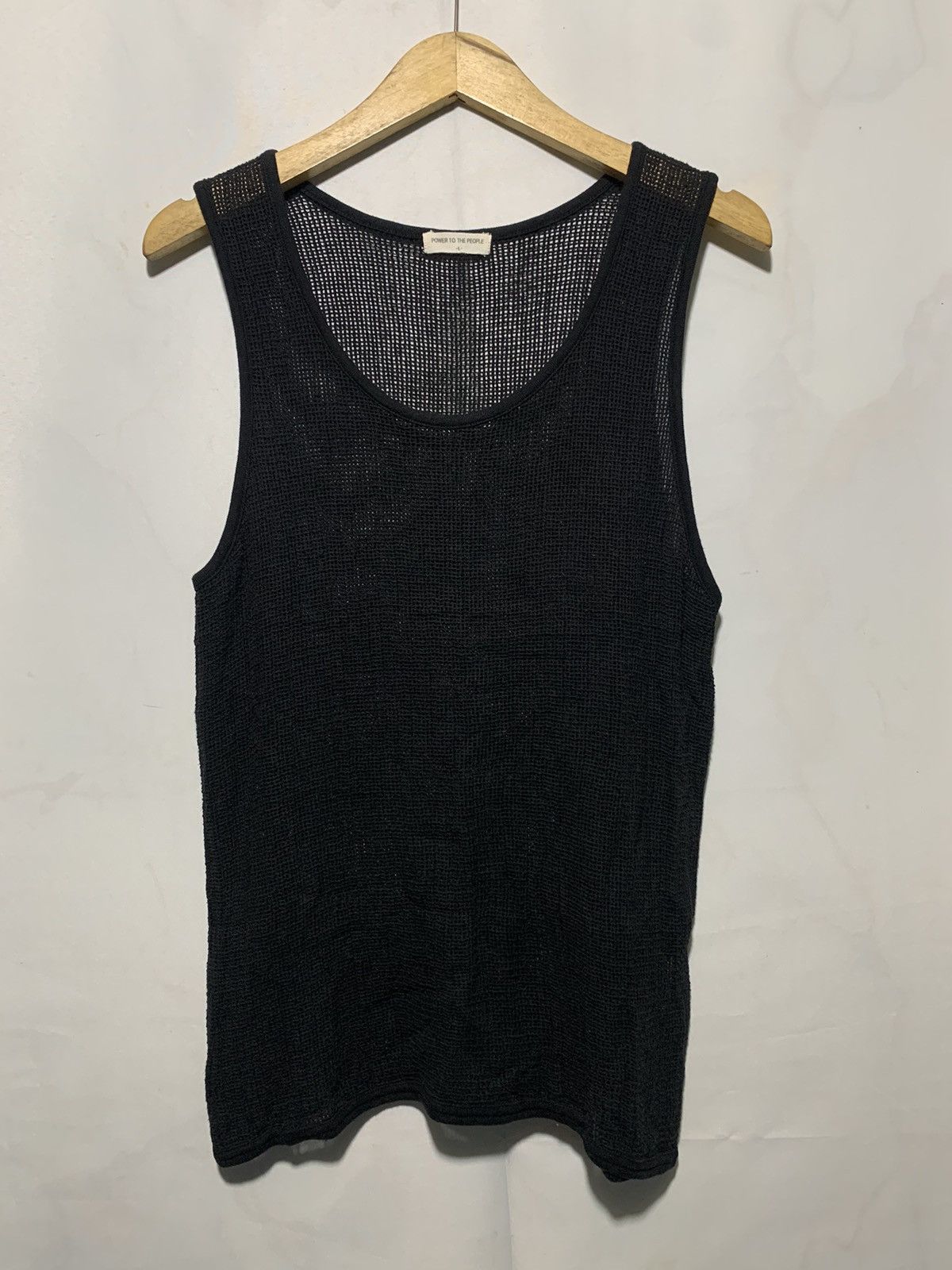20471120 2000s Power to the people mesh knit web tanktop punk styled Size US L / EU 52-54 / 3 - 2 Thumbnail