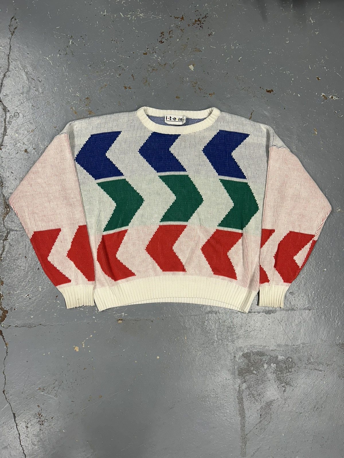 Vintage Crazy Vintage 90s Multicoloured Knit Pullover Sweatshirt Size US XL / EU 56 / 4 - 1 Thumbnail