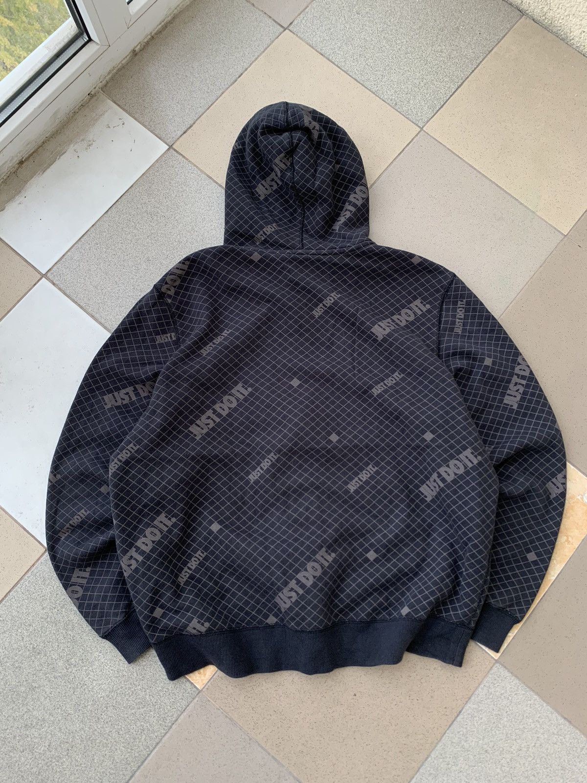 Nike × Vintage Vintage Y2K Nike Just Do It Monogram Zip Hoodie Size US L / EU 52-54 / 3 - 2 Thumbnail