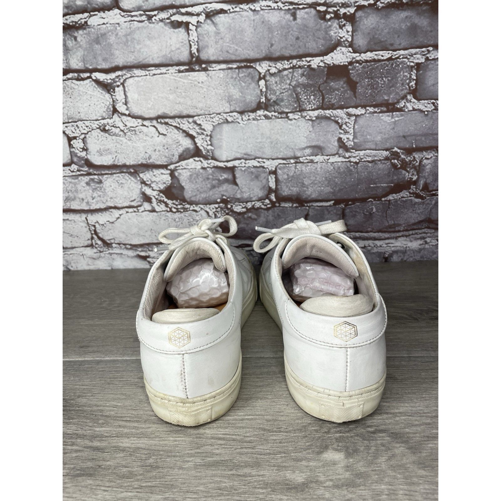 ALBA Alma Mater White Leather Lace Up Casual Sneakers Women’s Sz Size US 6.5 / IT 36.5 - 10 Thumbnail