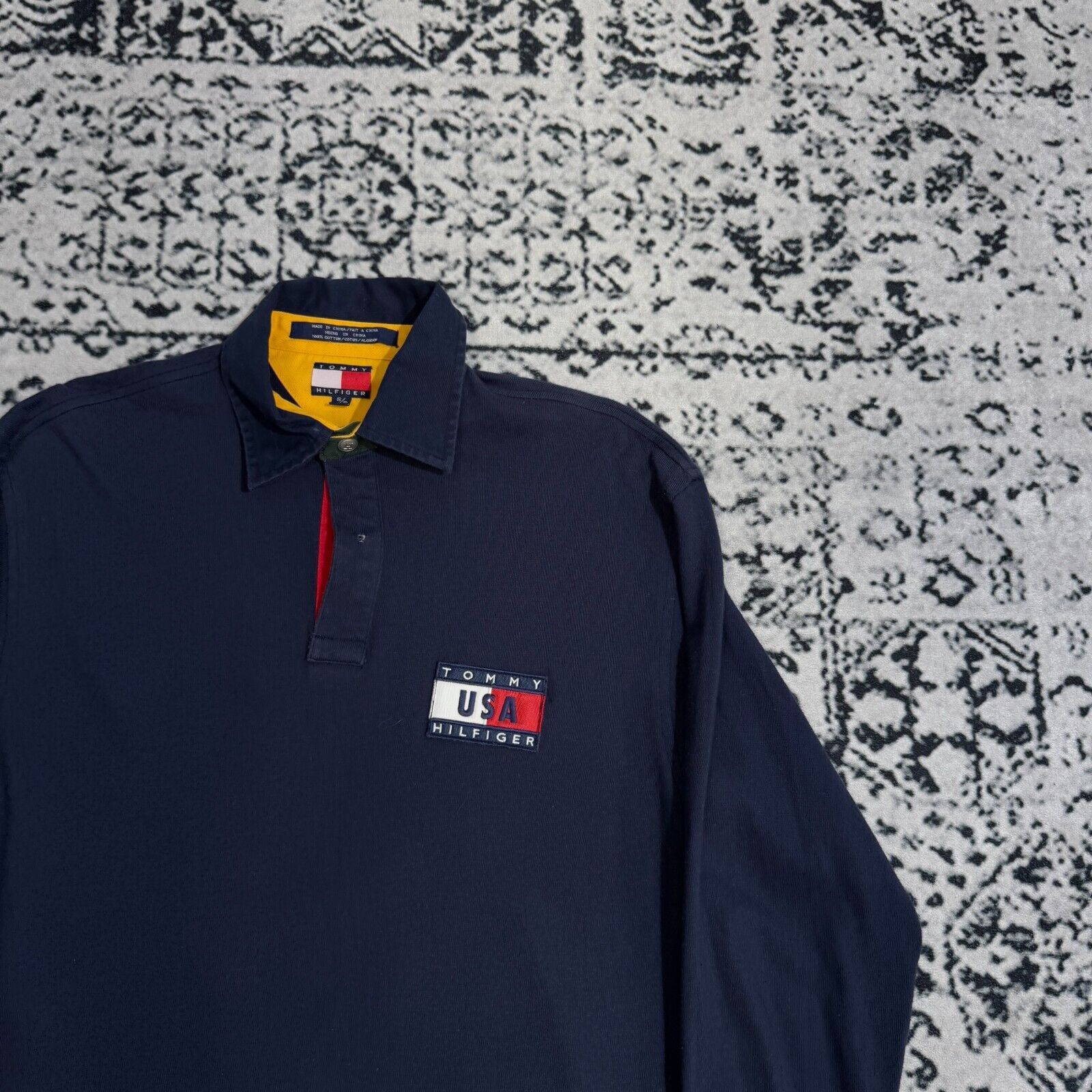 Tommy Hilfiger × Vintage Vintage Tommy Hilfiger Navy Cotton Polo Rugby Shirt Size S Size US S / EU 44-46 / 1 - 5 Thumbnail