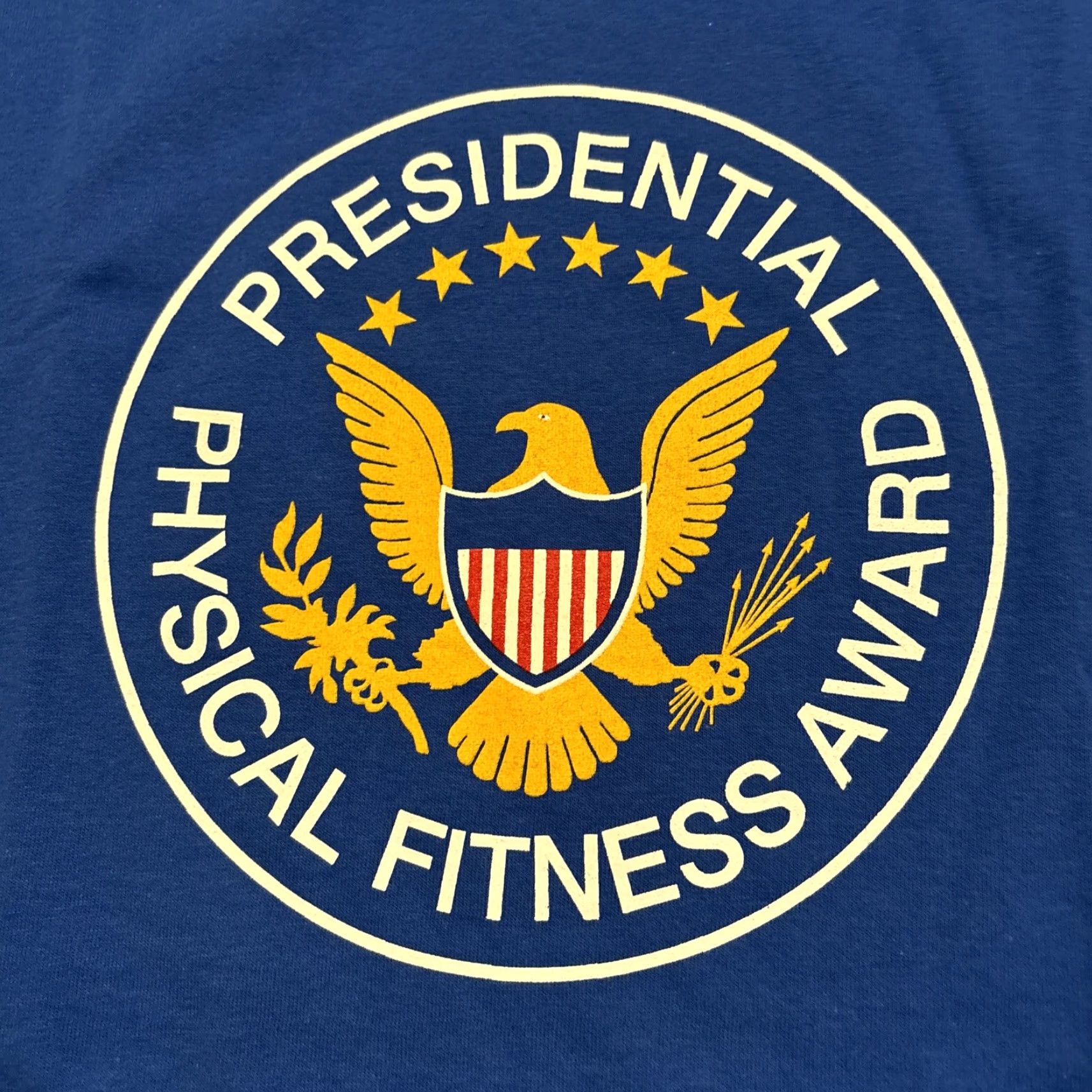 Delta VINTAGE Delta Presidential Physical Fitness Award Shirt Adult Medium Blue EUC Mens Size US M / EU 48-50 / 2 - 2 Thumbnail