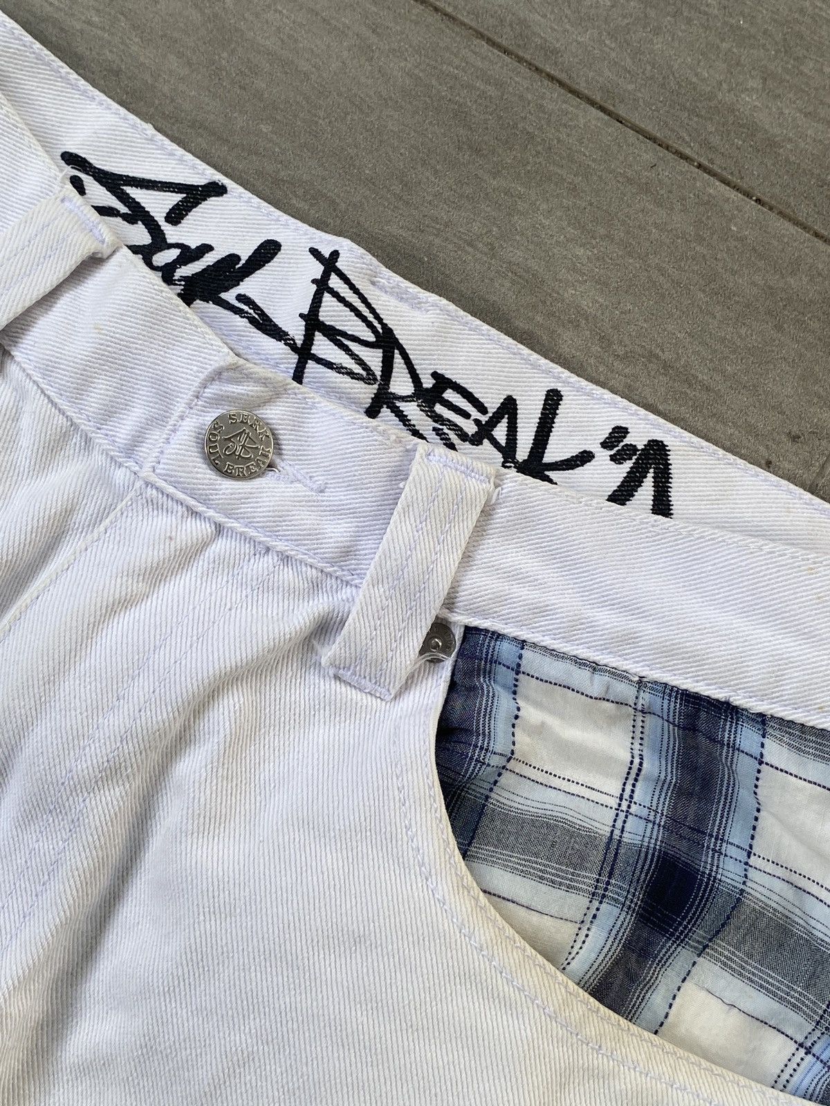 Japanese Brand 🔥BINDING NOW🔥Baggy Soul SBRK White Denim Size US 30 / EU 46 - 5 Thumbnail