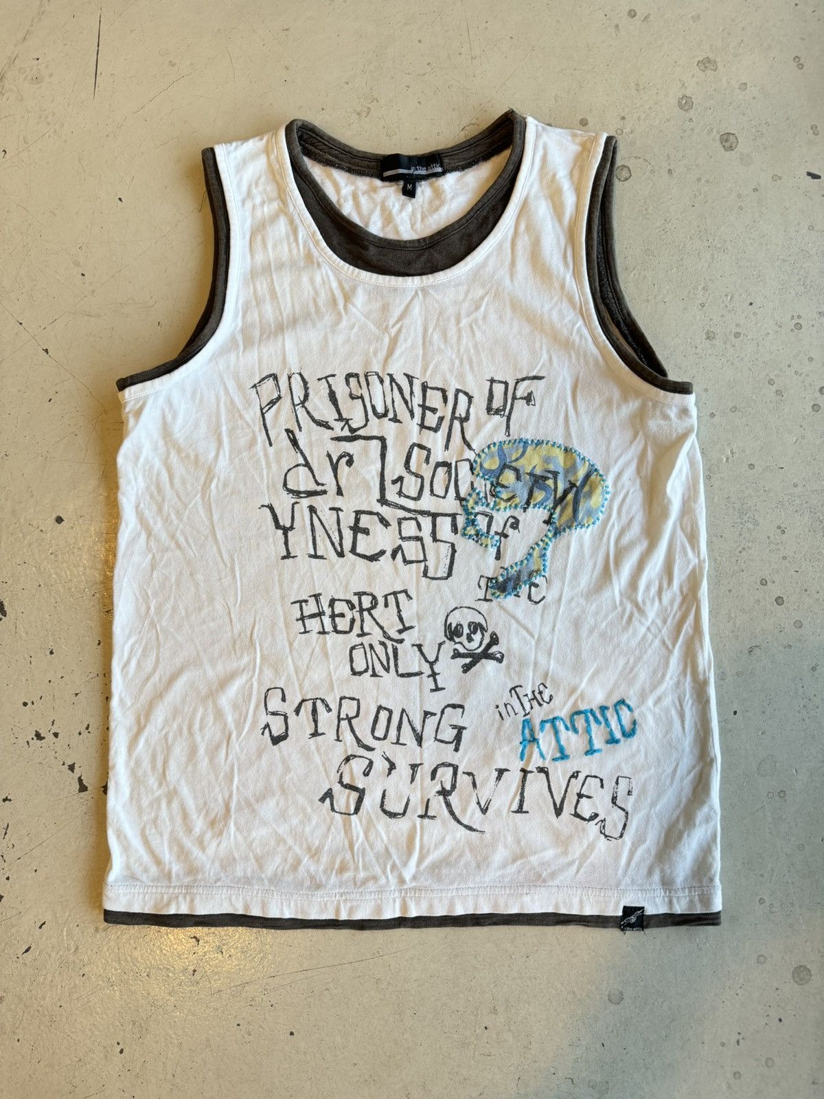 In The Attic Y2K In The Attic Skull Punk Riot Poem Sleeveless Size US M / EU 48-50 / 2 - 1 Thumbnail
