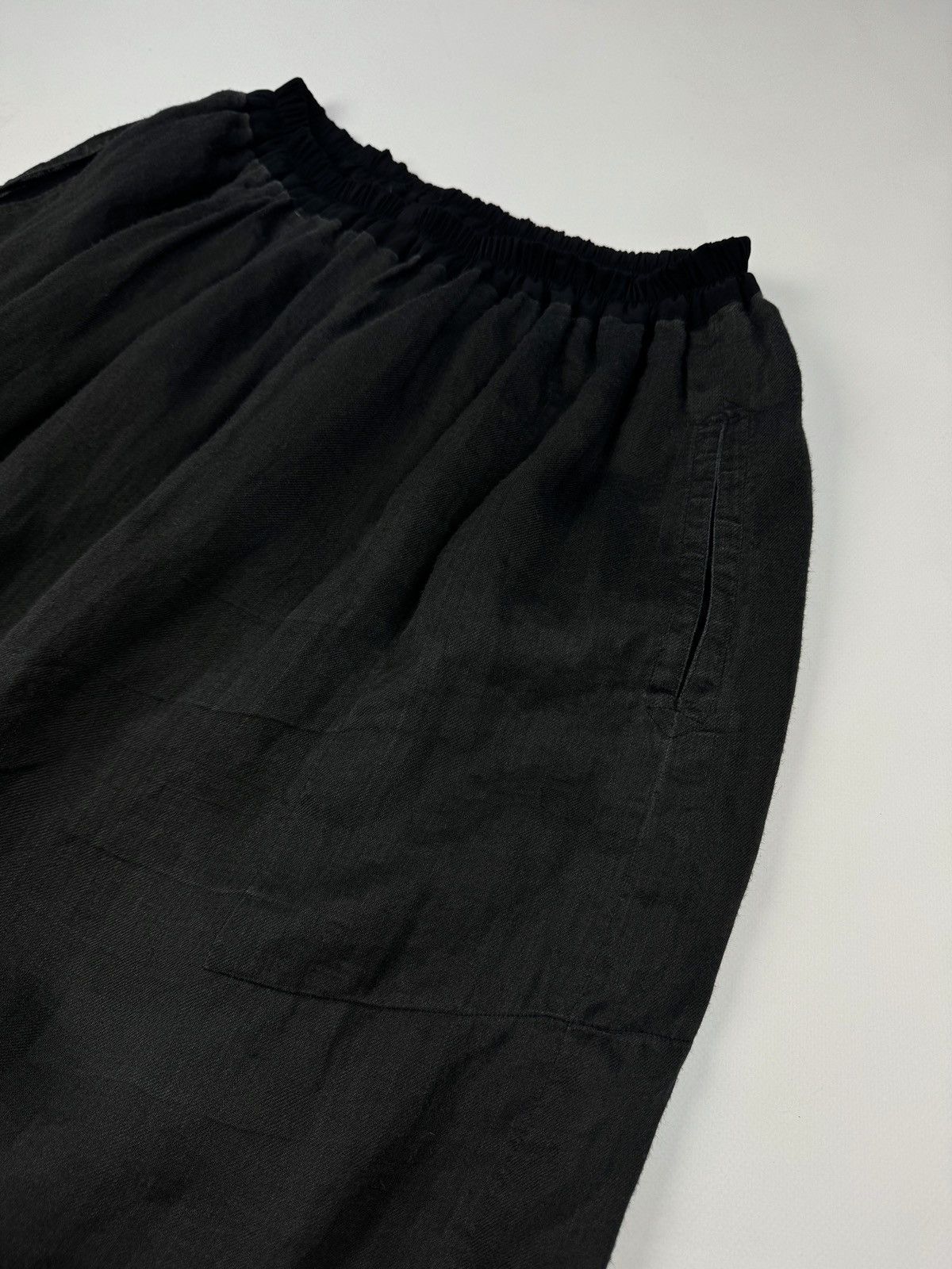 Designer × Vintage CHRISTA DE CAROUGE Avant Garde Vintage Linen Skirt Pockets Size 34" / US 12 / IT 48 - 16 Thumbnail
