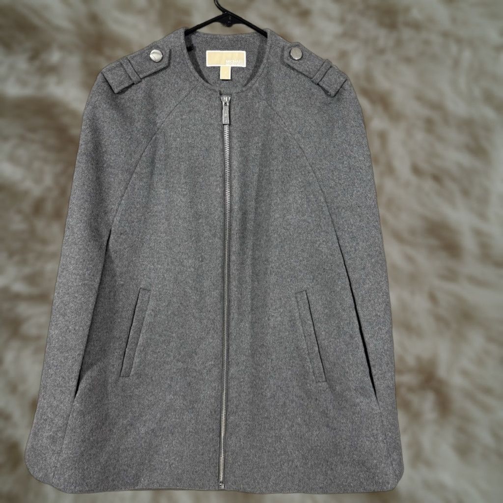 Michael Kors Michael Kors Women’s Poncho Jacket Gray Wool Blend Women's 4 XS? Size S / US 4 / IT 40 - 1 Thumbnail