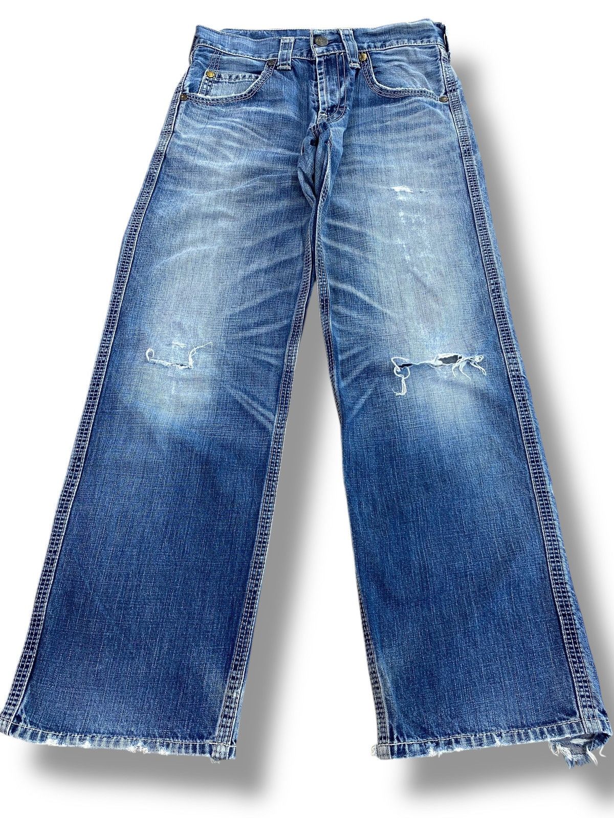 Levi's Levi’s Faded Blue Wash Ripped Style Loose Jeans Size US 29 - 3 Thumbnail