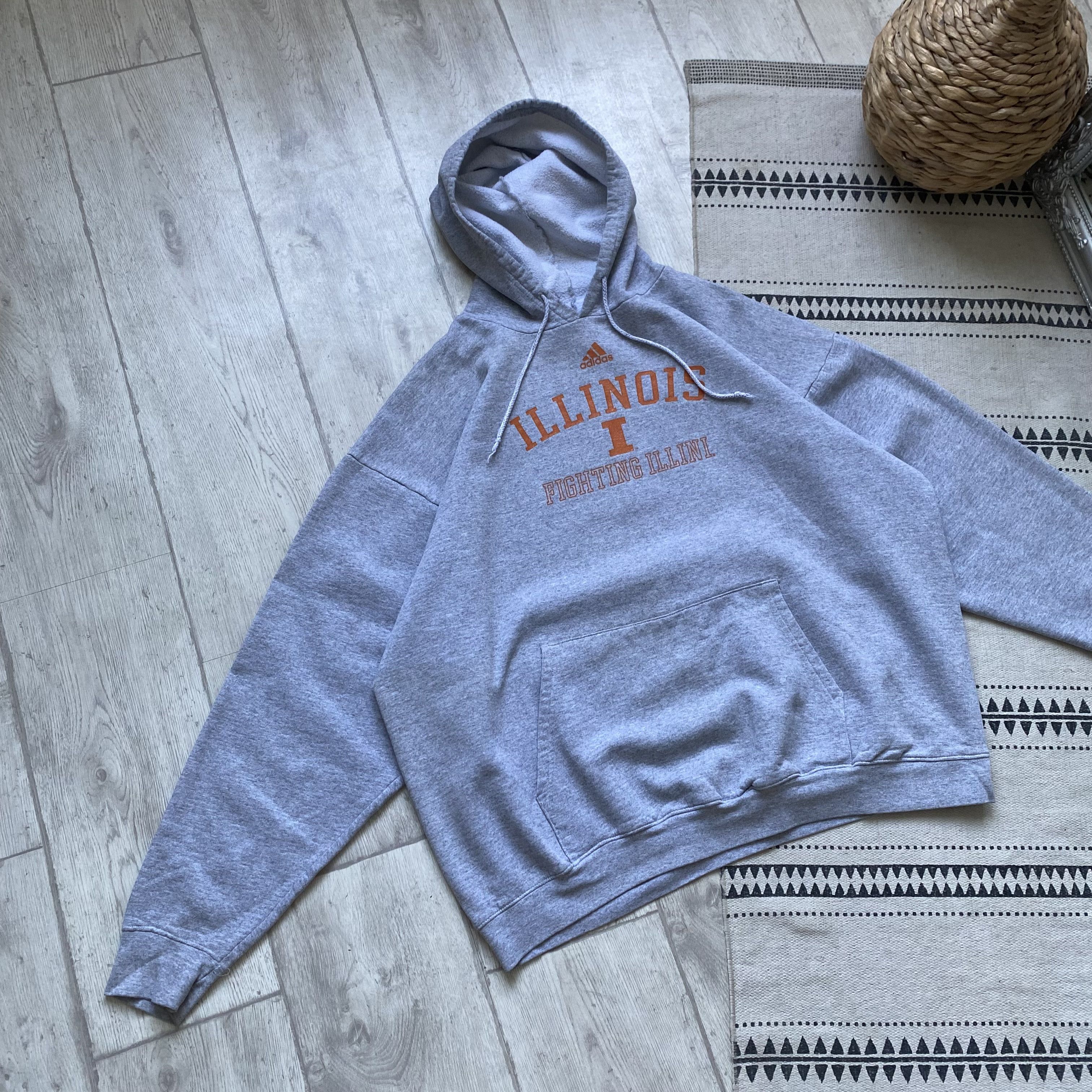 Adidas Vintage 90s Illinois illini University Boxy hoodie Adidas Size US L / EU 52-54 / 3 - 6 Thumbnail