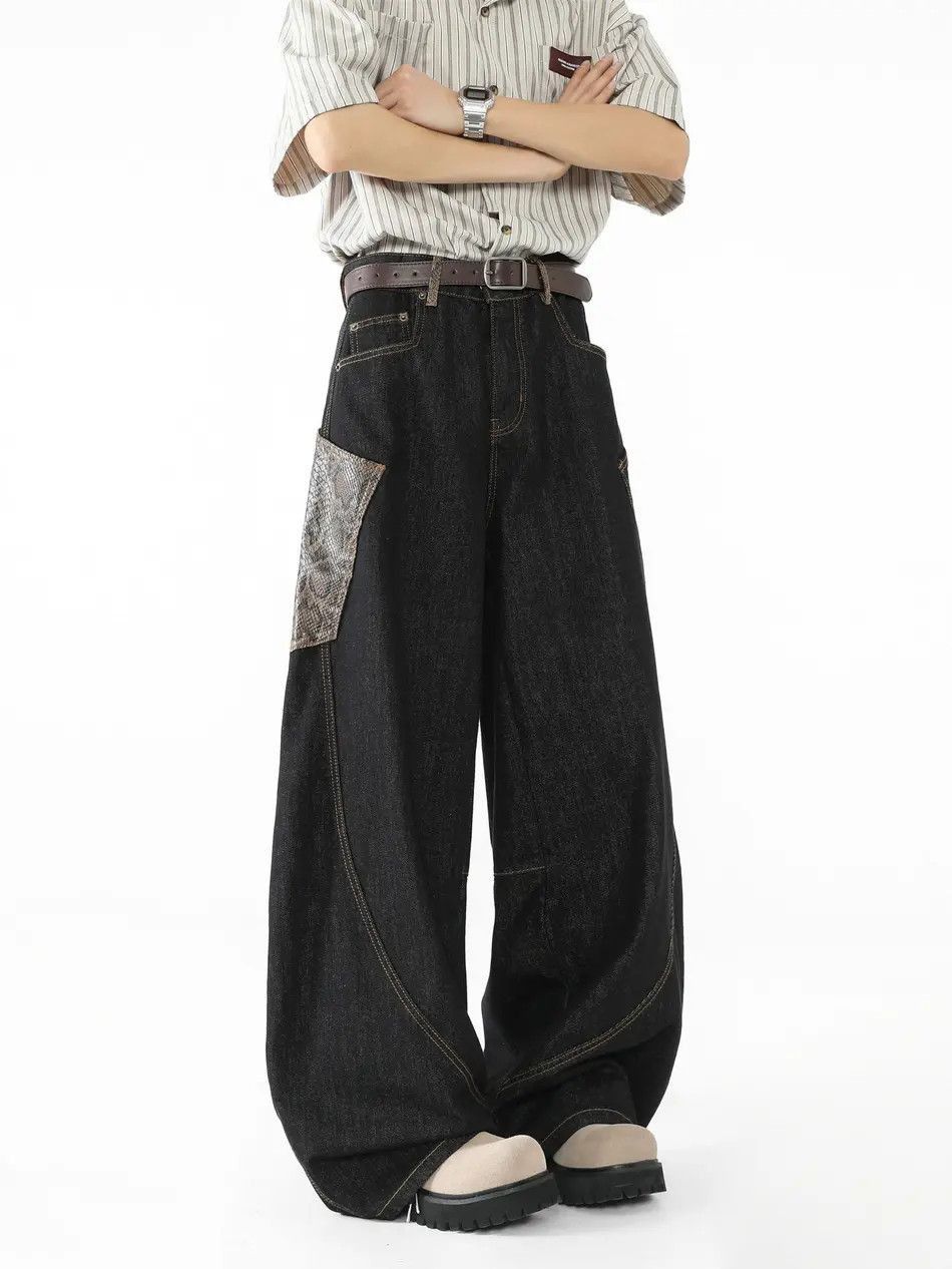 Japanese Brand Retro loose curved knife wide leg jeans Size US 32 / EU 48 - 3 Thumbnail