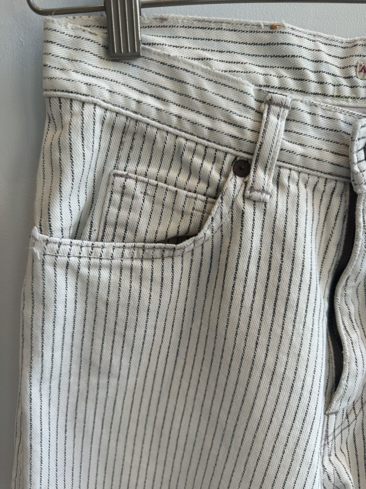 Kapital Kapital White Pinstripe Patchwork Denim Size 28" / US 6 / IT 42 - 3 Thumbnail