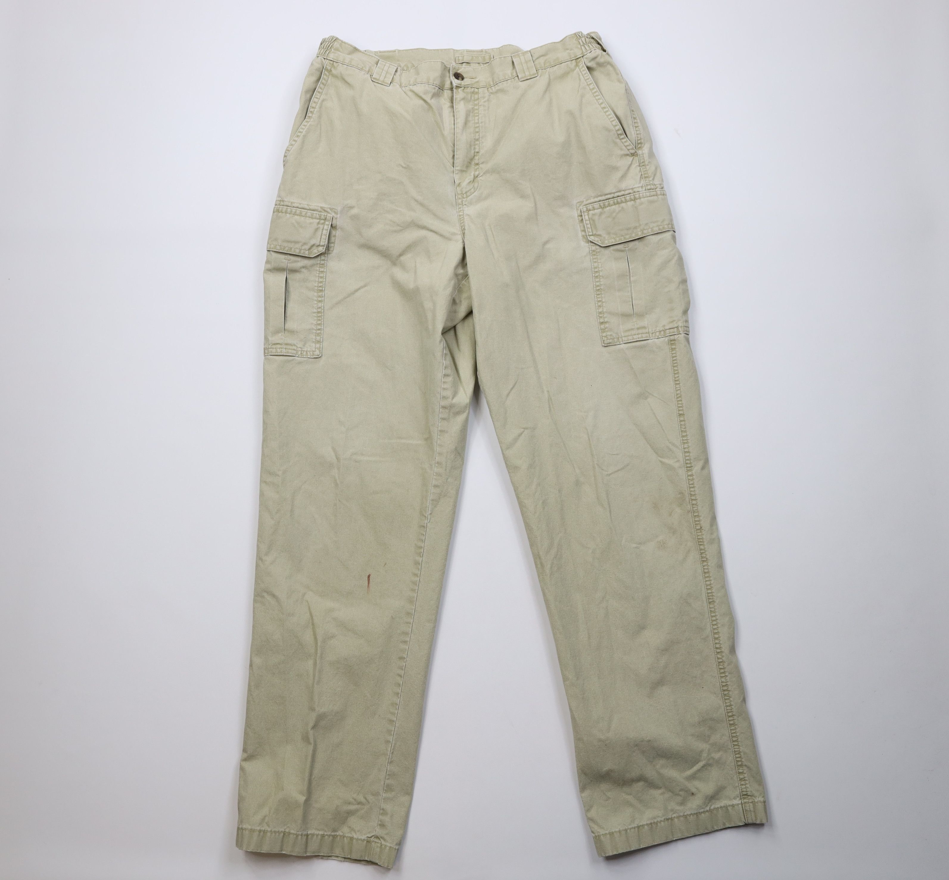 L.L. Bean Vintage 90s LL Bean Stonewash Wide Leg Cargo Pants Cotton Size US 36 / EU 52 - 1 Thumbnail
