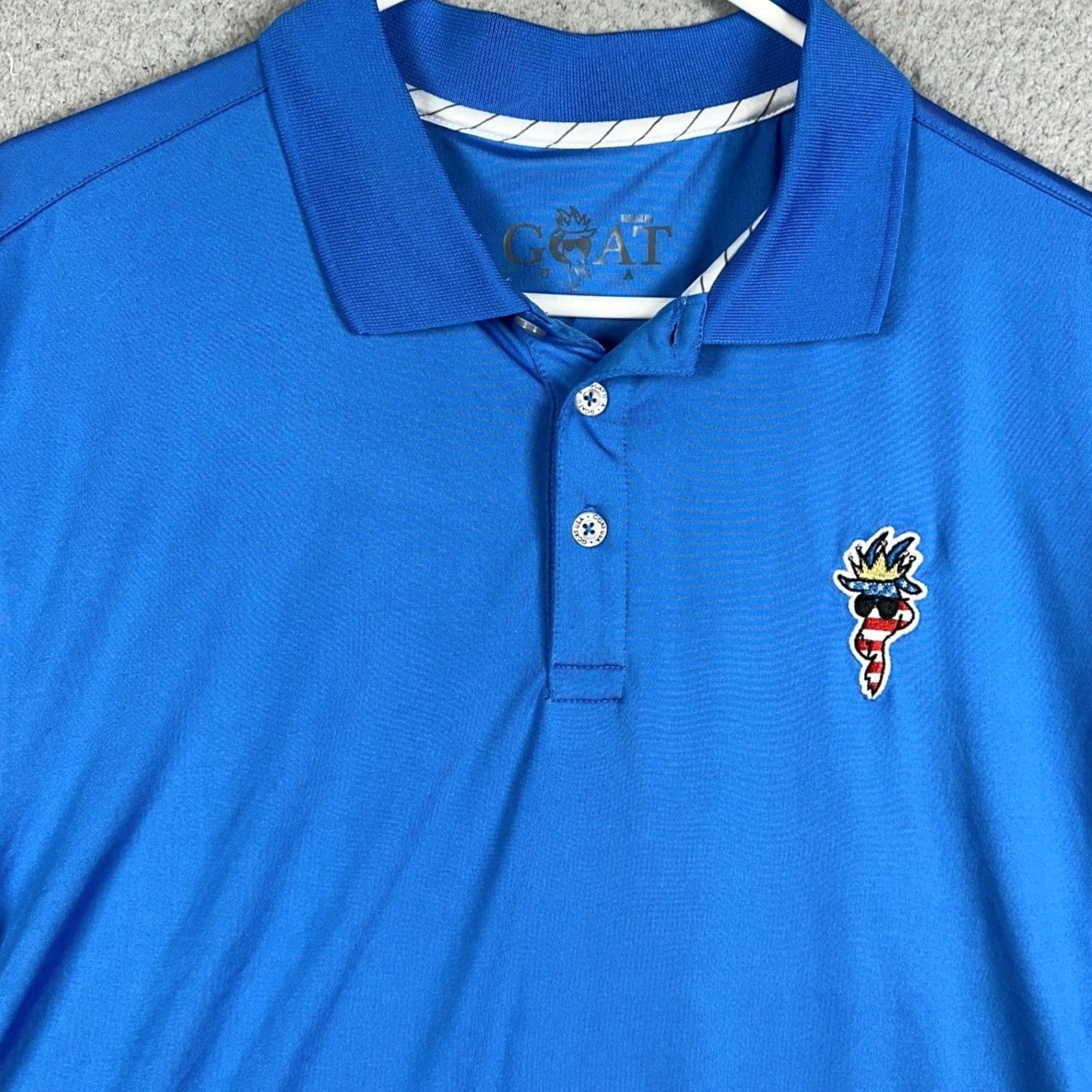 Vintage GOAT USA Polo Shirt Mens M Blue Short Sleeve Performance Golf Moisture Wicking Stretch Casual Activewear Size US M / EU 48-50 / 2 - 5 Thumbnail