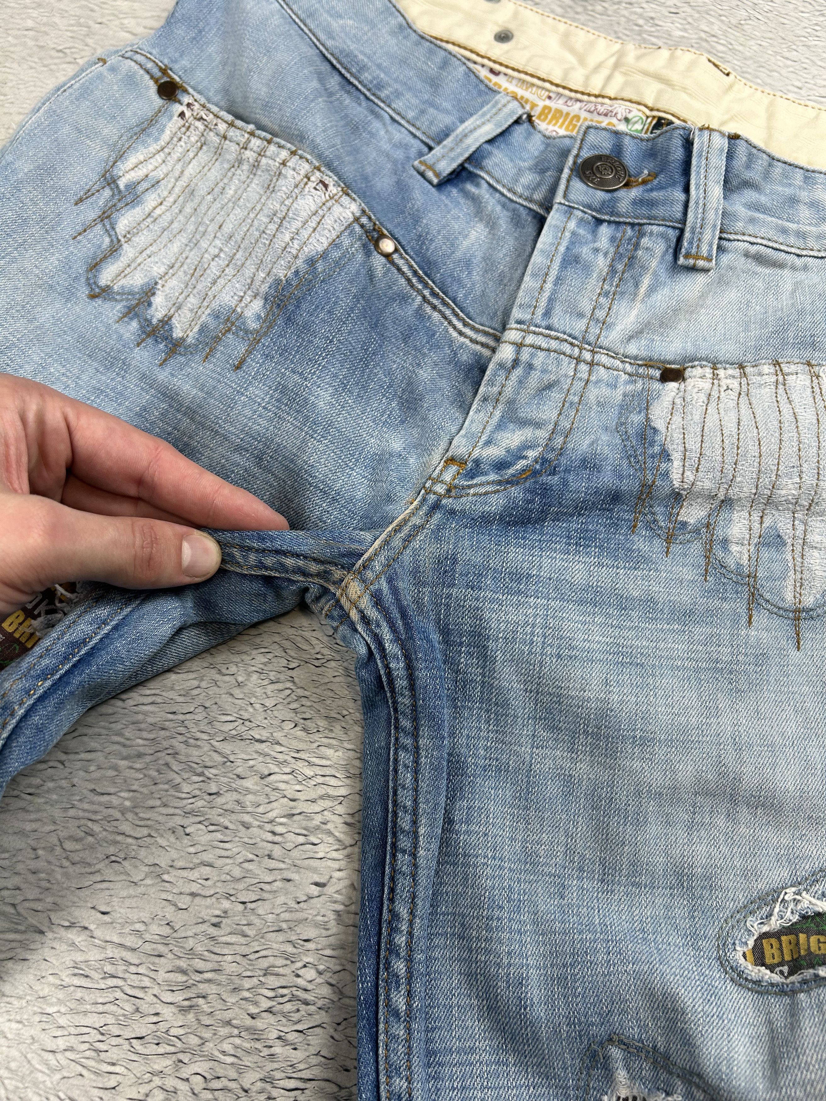 Japanese Brand Distressed Denim Jeans Patchwork Straight Leg Ripped Size US 34 / EU 50 - 11 Thumbnail