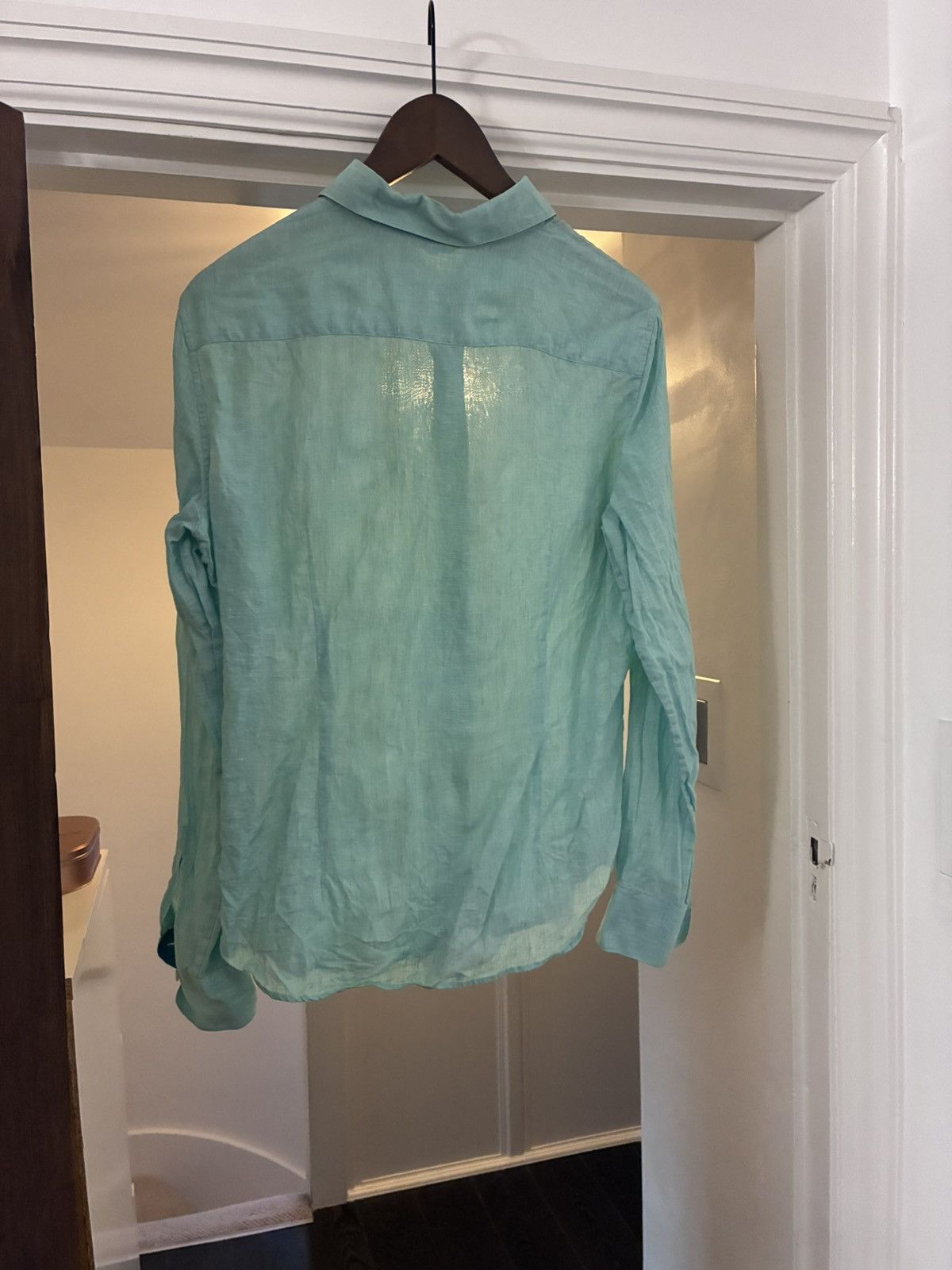 Loro Piana Loro Piana unisex turquise / mint linen shirt size 48/small Size US S / EU 44-46 / 1 - 6 Thumbnail