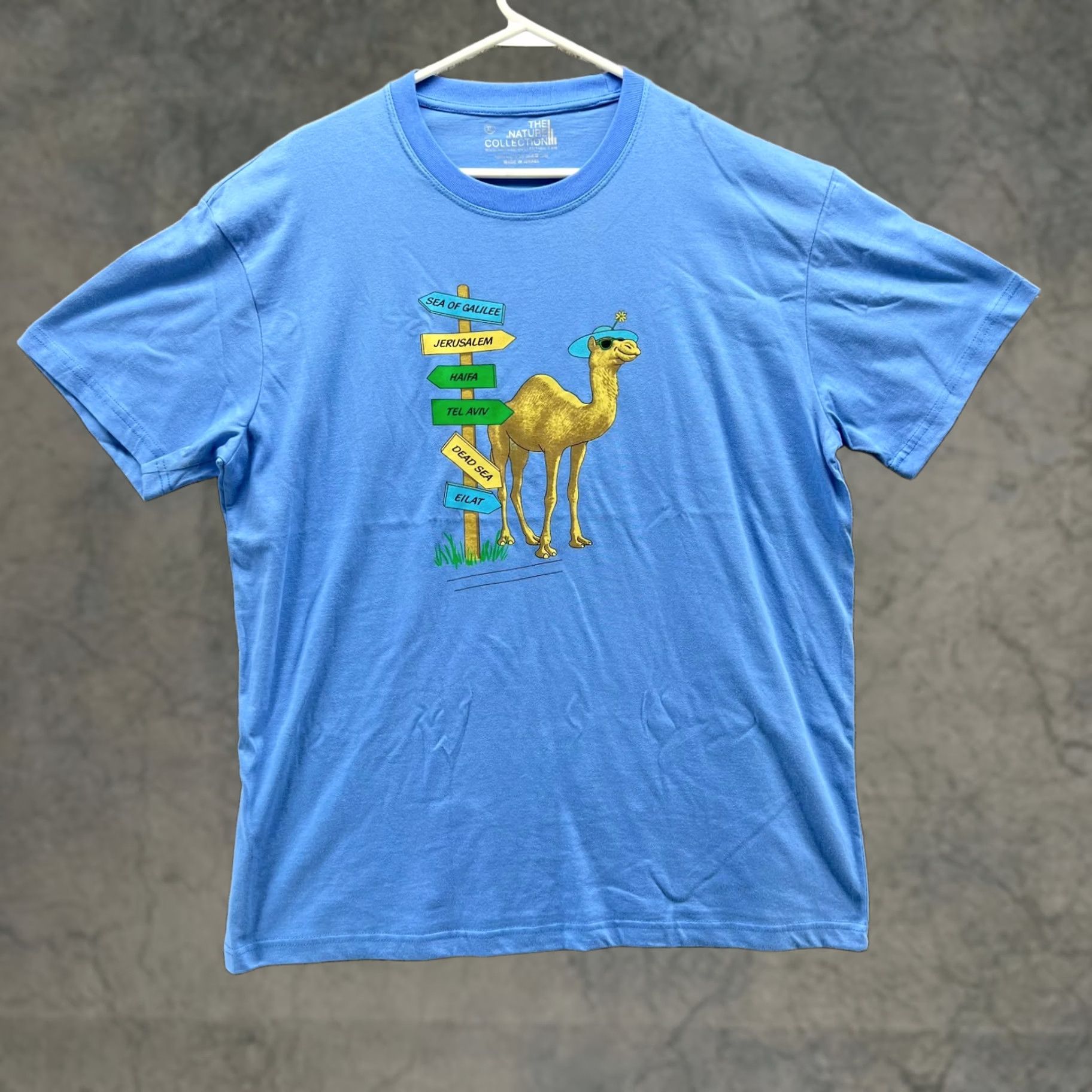 Camel The Nature Collection Shirt - Large Blue Graphic Camel Israel Tee Logo Cotton - Adult Size US L / EU 52-54 / 3 - 1 Thumbnail