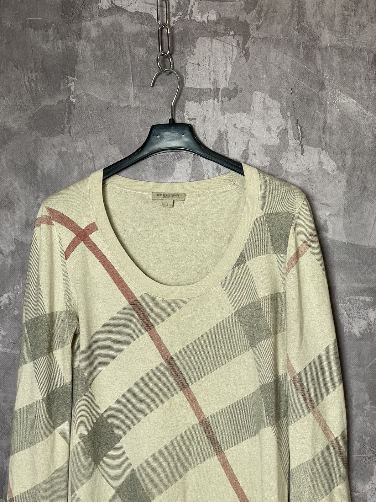Burberry × Vintage Burberry Brit Nova Check Cashmere Wool Women's Sweater Size S / US 4 / IT 40 - 2 Thumbnail