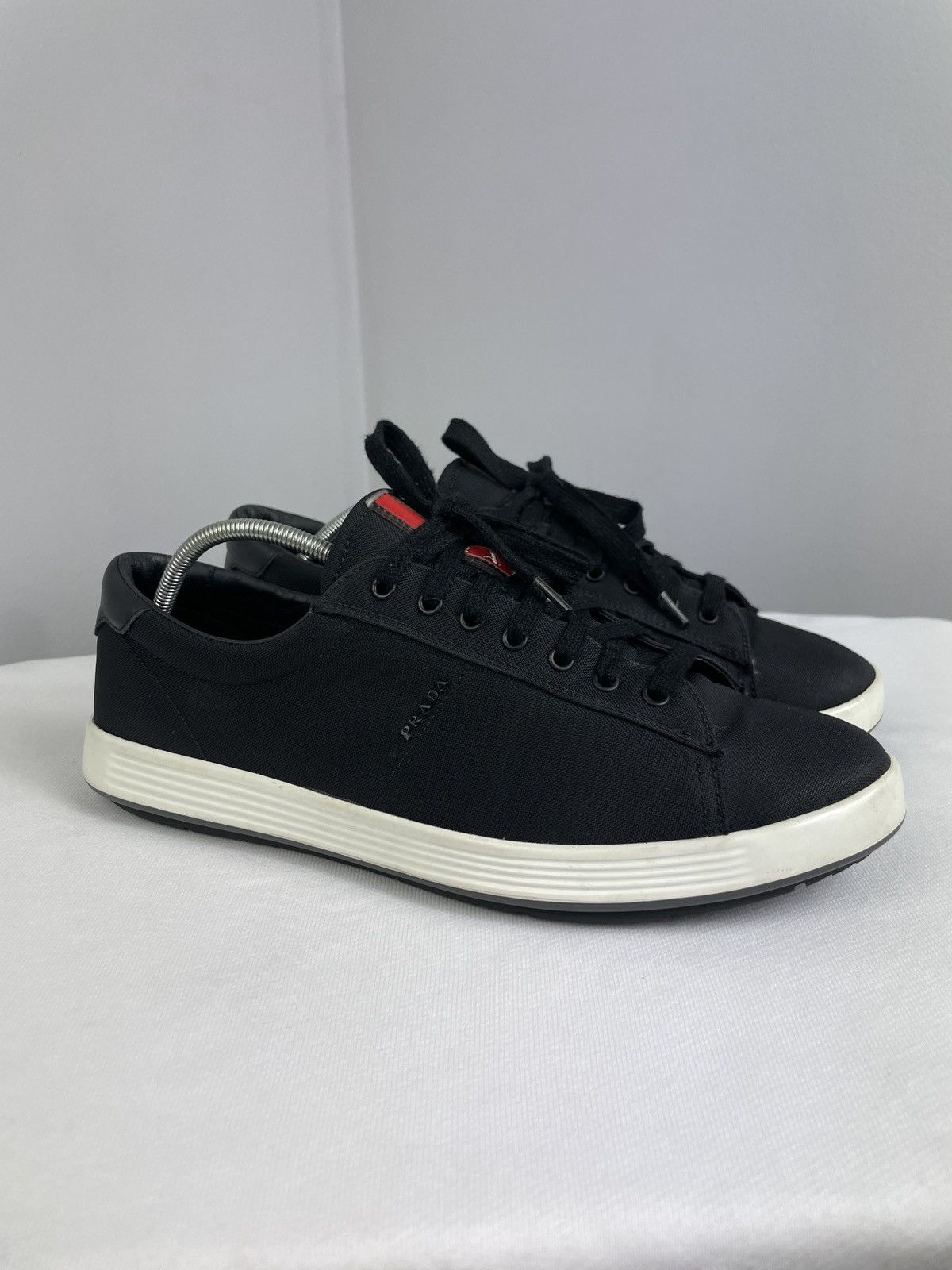 Prada Prada Linea Rossa Black Nylon Sneakers – Vitello Plume Size US 8 / EU 41 - 1 Thumbnail