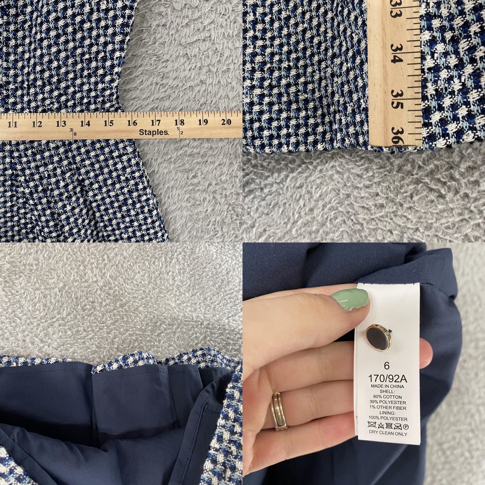 Vintage kate spade new york Dress Womens 6 Blue Nautical Tweed Fit Flare Sleeveless Size M / US 6-8 / IT 42-44 - 8 Thumbnail