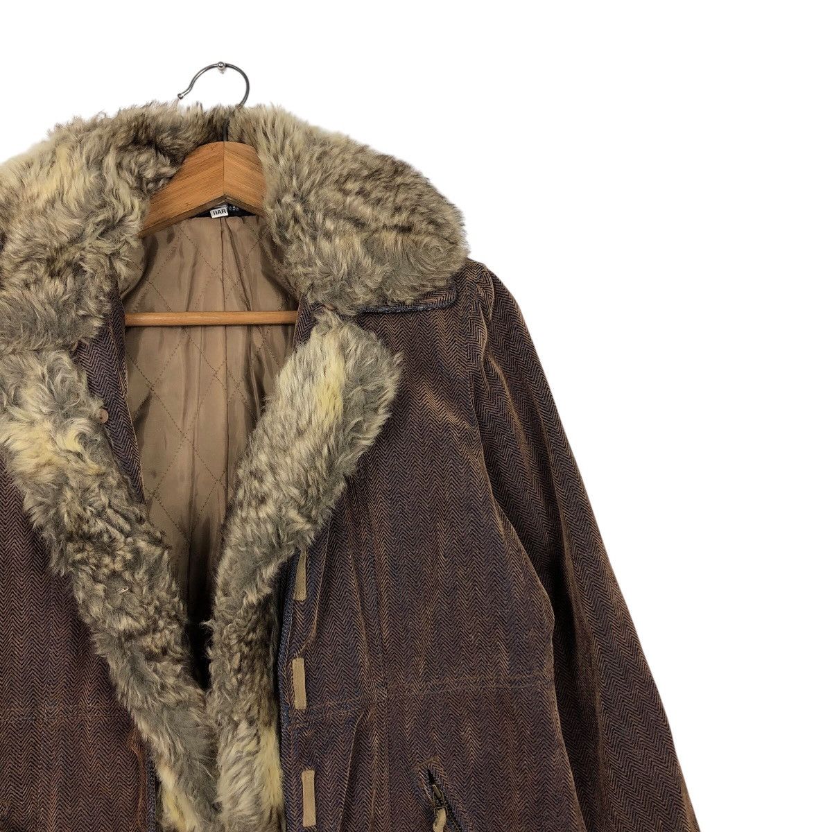 Japanese Brand Vintage Denim Biker Jacket CPMarket Mink Fur Lining Blanket Size US M / EU 48-50 / 2 - 7 Thumbnail