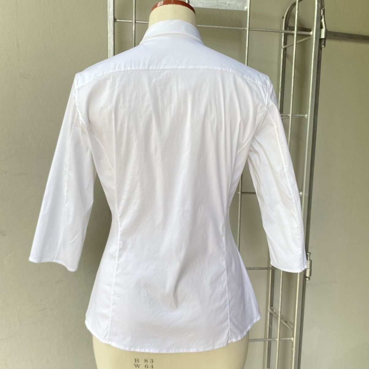 Jil Sander JIL SANDER White Collared Button-Down Blouse Size XXS / US 00 / IT 34 - 15 Thumbnail
