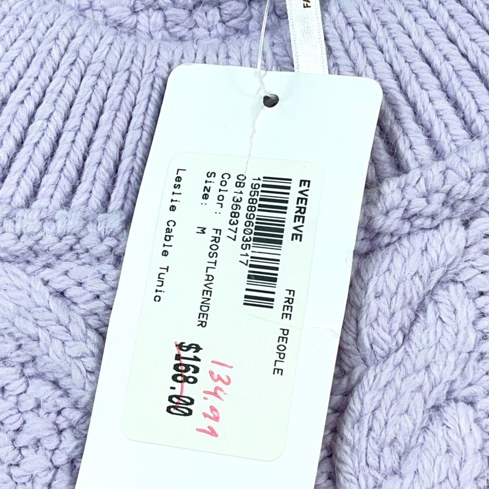 Free People Free People Marlie Sweater Women Medium Purple Lavender Evereve Tunic Cable Knit Size M / US 6-8 / IT 42-44 - 4 Thumbnail