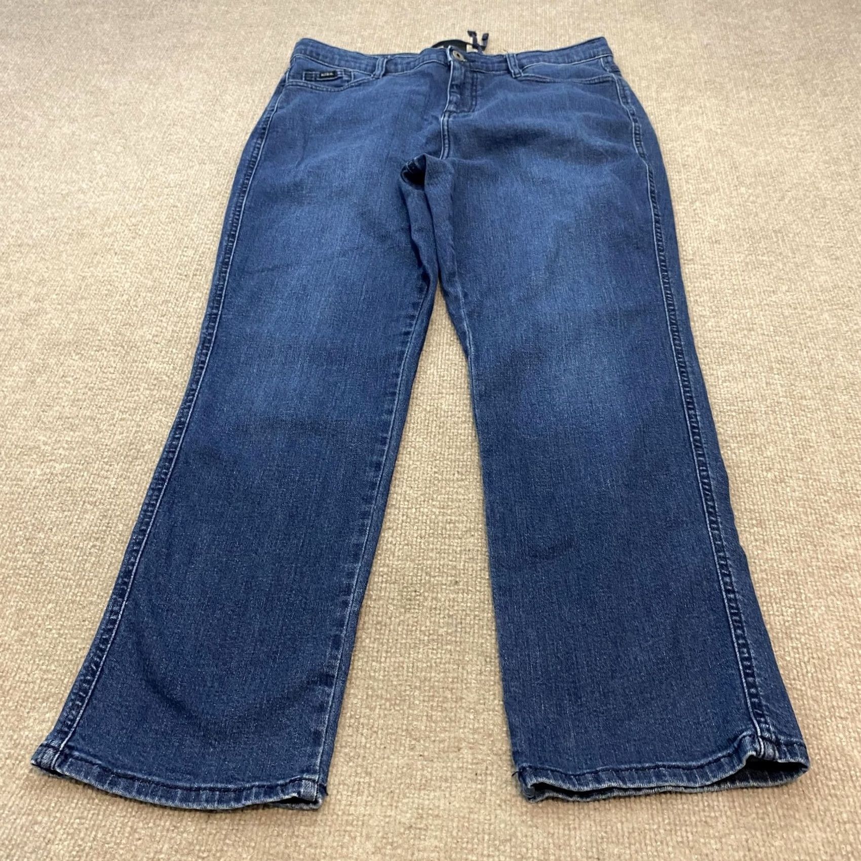 Vintage KÜHL Straight Jeans Womens 12 Blue Med Wash High Rise Regular Stretch Denim - Pre-Owned Vintage Size 34" / US 12 / IT 48 - 2 Thumbnail