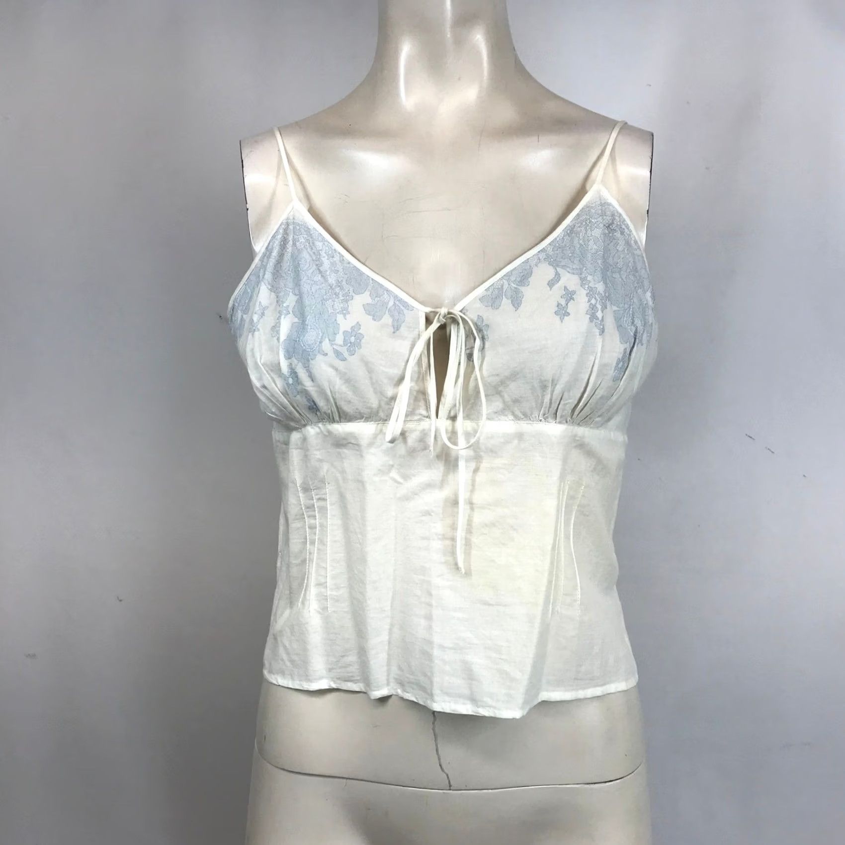 Anthropologie Eloise Anthropologie Camisole White Floral Lace Tie Front Tank Womens S Size S / US 4 / IT 40 - 2 Thumbnail