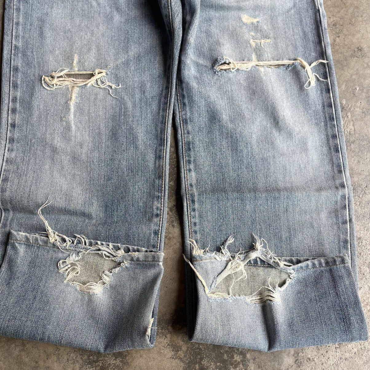 Edwin 🔥Vintage Edwin 404 Stoned Washed Ripped Distress Denim Jeans Size US 34 / EU 50 - 7 Thumbnail
