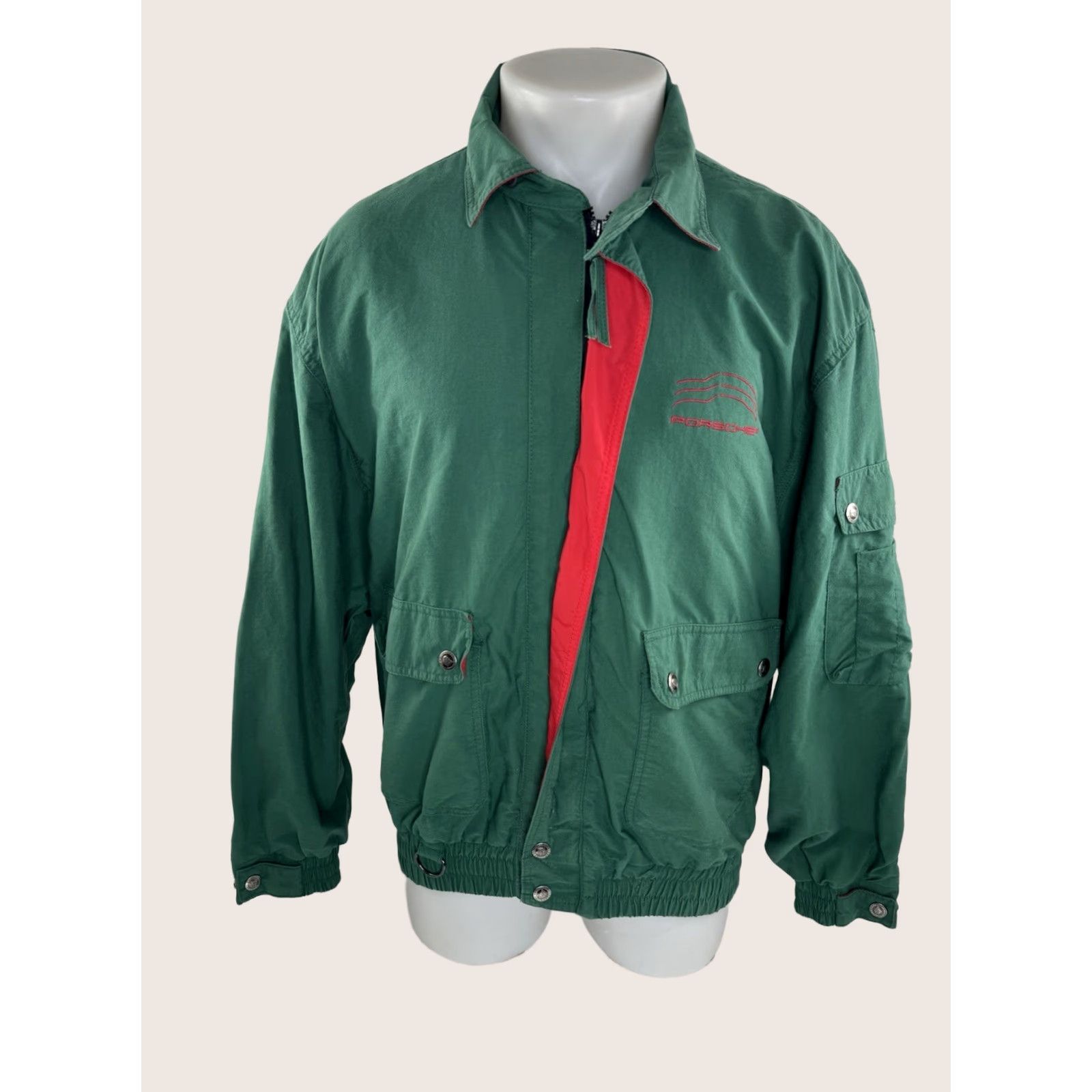 Vintage PORSCHE Evolution Crown Embroidered Vintage Mens L Jacket Green Size L Jacket Mens Vintage Embroidered Porsche Evolution Crown Size US L / EU 52-54 / 3 - 1 Thumbnail