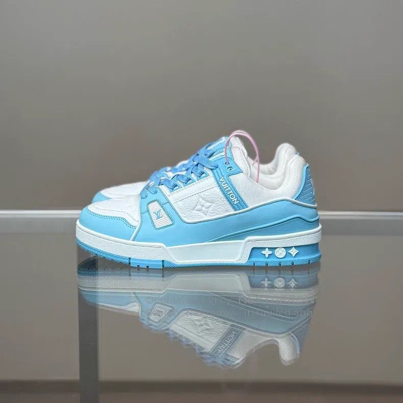 Louis Vuitton Louis Vuitton Trainer 24 Sky Blue shoes Size US 5 / EU 37 - 5 Thumbnail