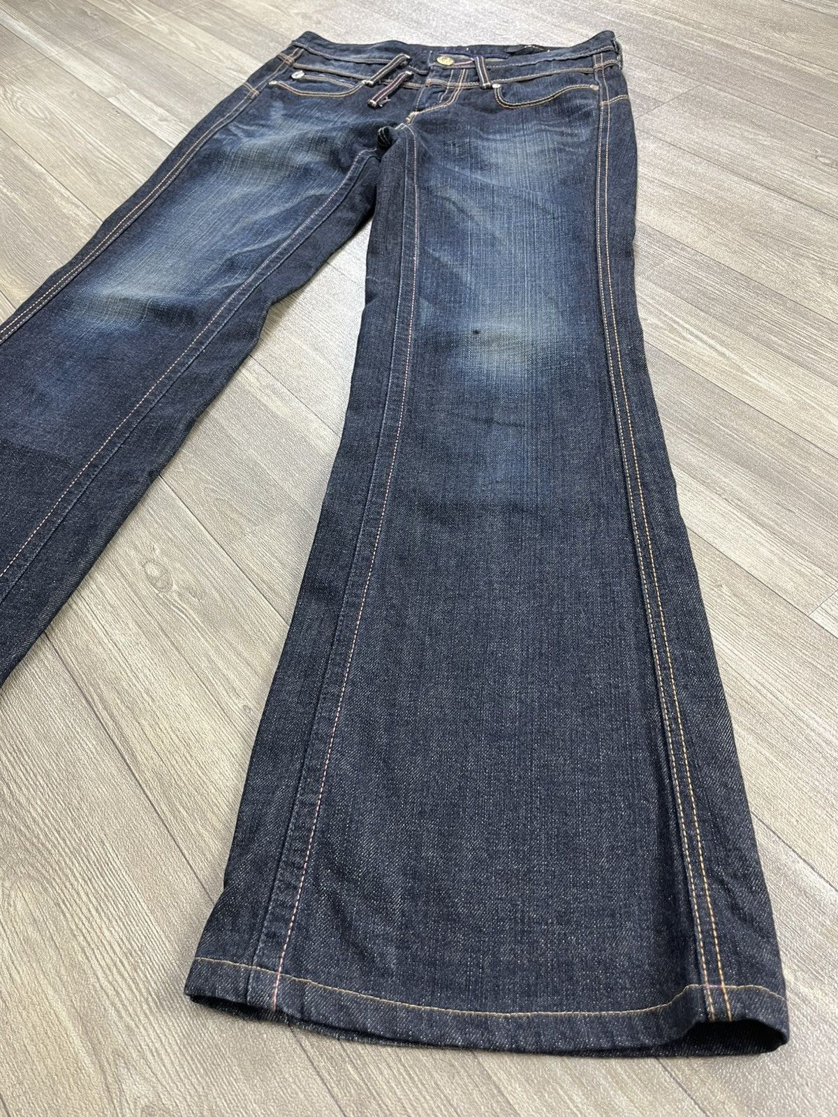 Japanese Brand Y2K Something Edwin Faded Bootcut Flared Jeans Lgb Style Size US 27 - 3 Thumbnail