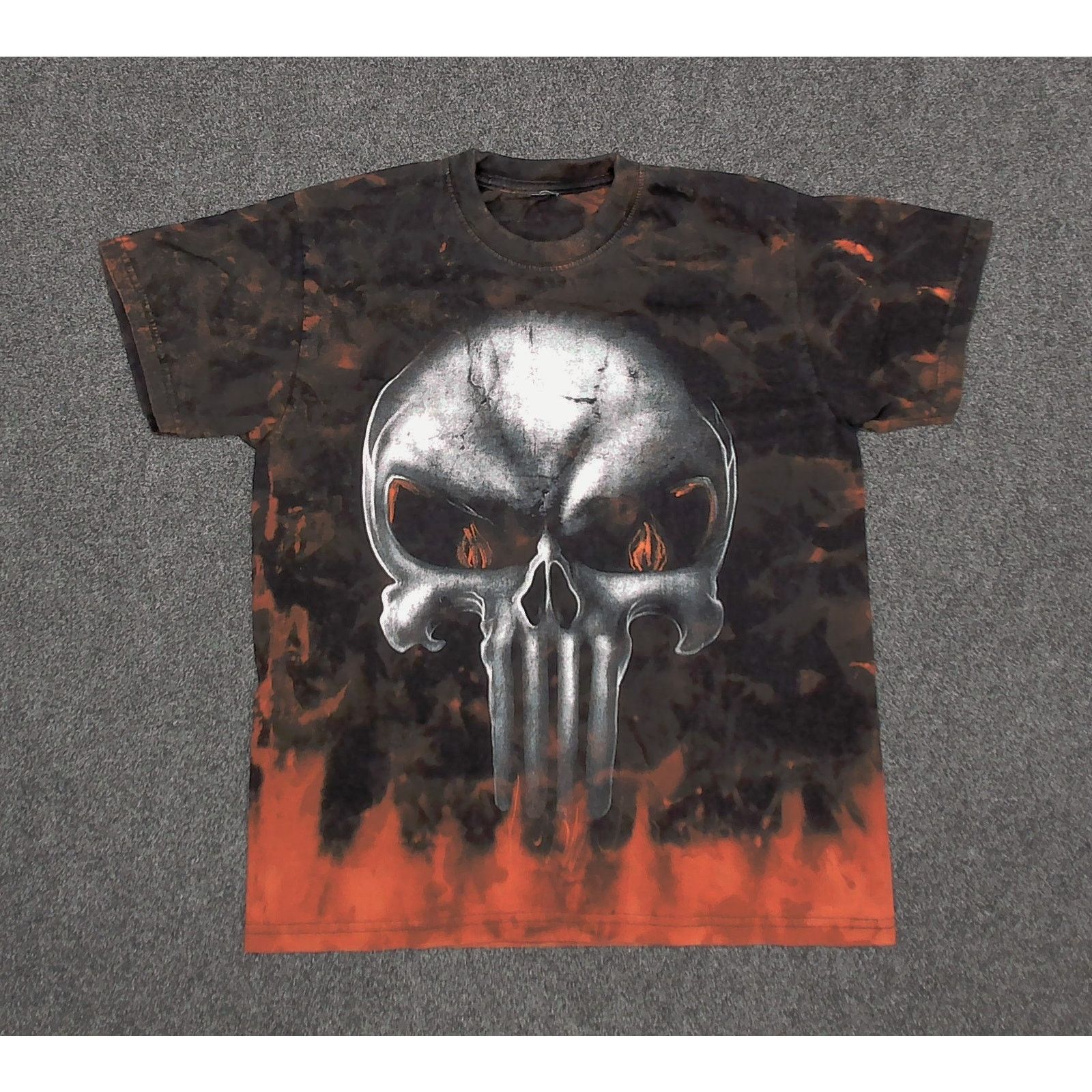 Vintage 1-of-1 Custom Bleach Punisher Skull Y2K Grunge Tee Large Size US L / EU 52-54 / 3 - 3 Thumbnail