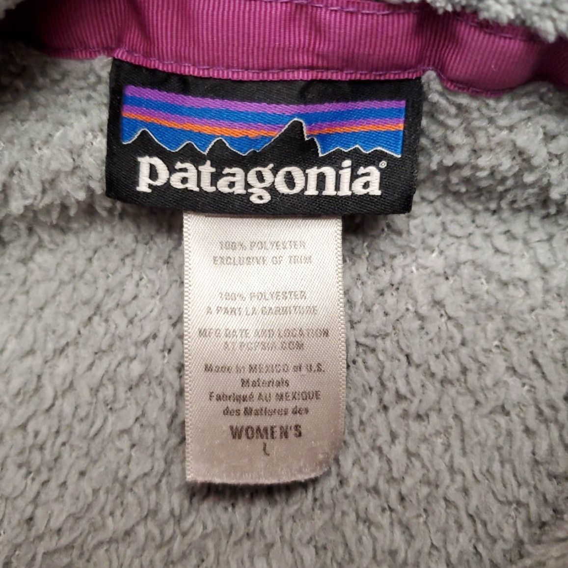 Patagonia VINTAGE Patagonia Re-Tool Snap-T Pullover Sweater Women L Gray Purple 1/4 Zip Fleece Size L / US 10 / IT 46 - 6 Thumbnail