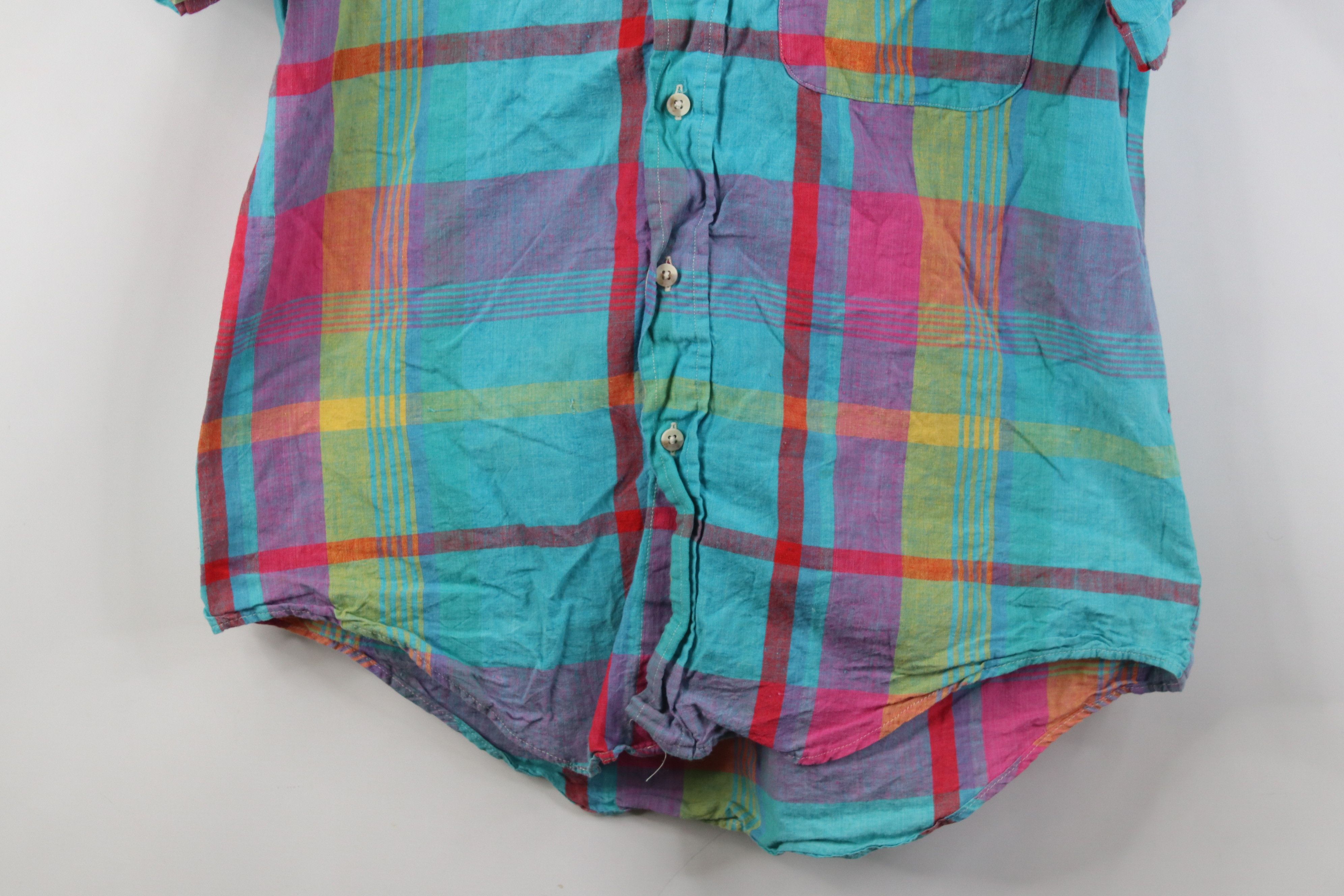Vintage Vintage 90s Streetwear Madras Plaid Button Down Shirt Size US M / EU 48-50 / 2 - 3 Thumbnail